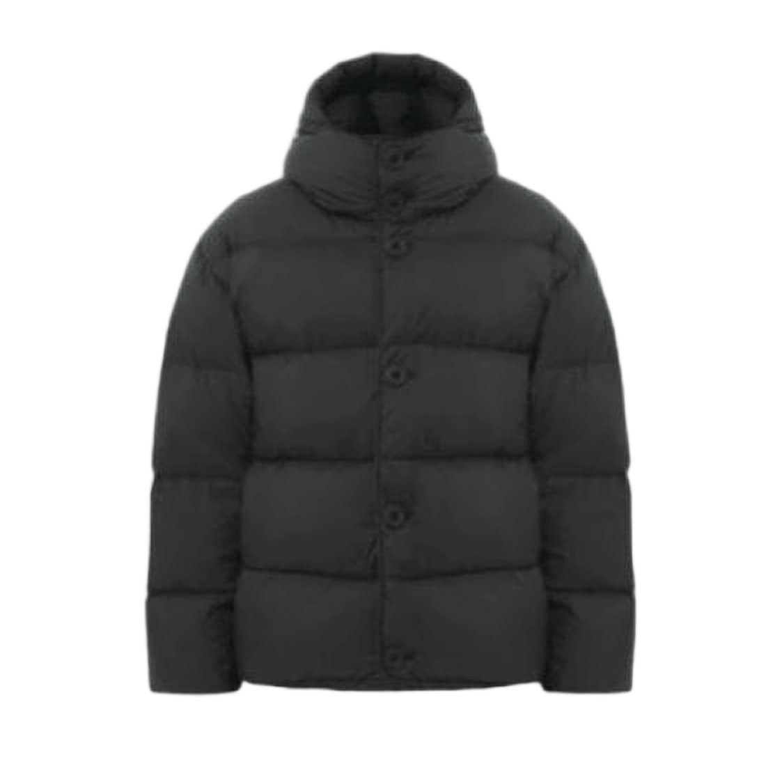 Horizontal Quilted Down Jacket with High Collar
