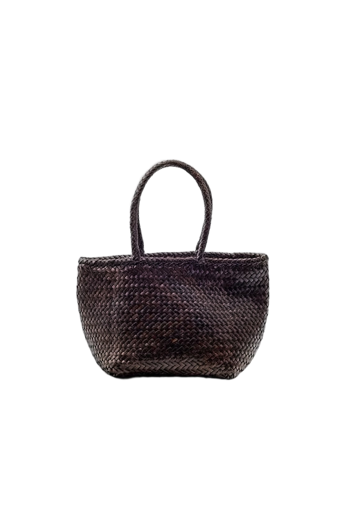 Mini Buffalo Leather Tote with Artisanal Weave