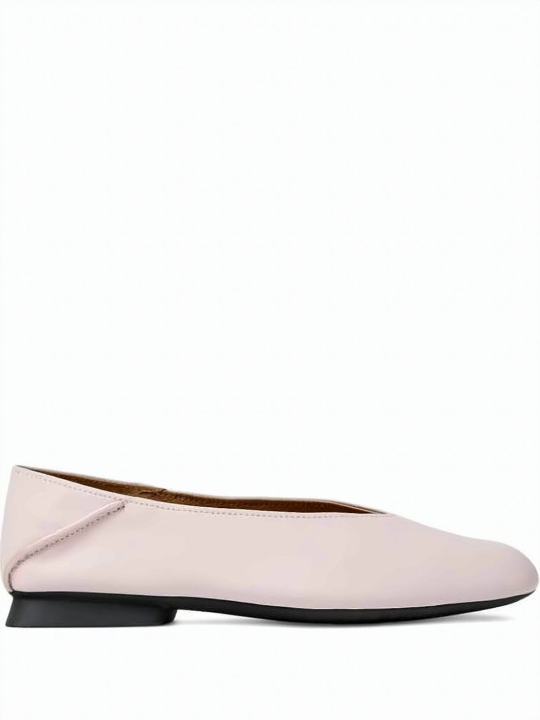 Pink Minimalist Calf Leather Flats With Subtle Heel