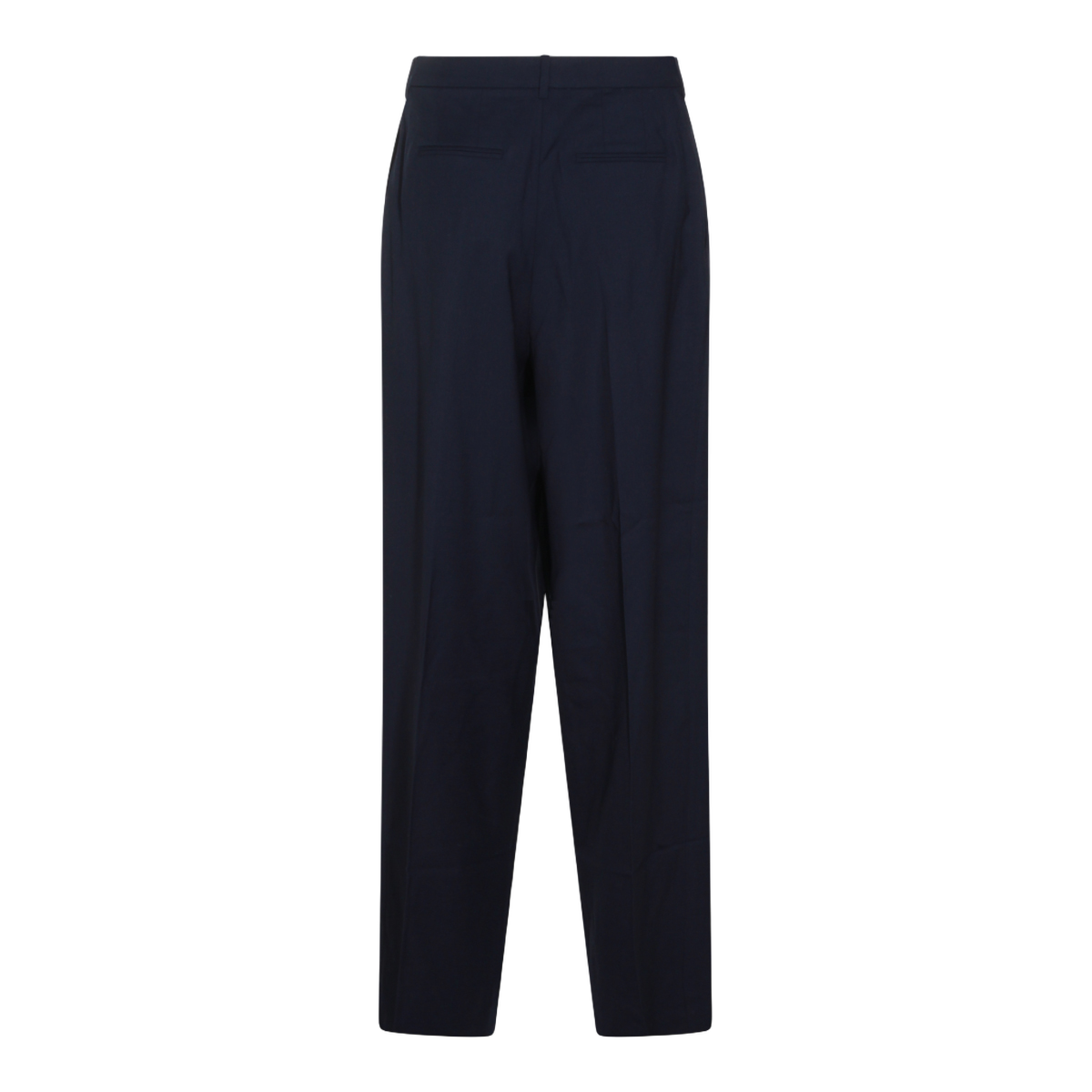 High-Waisted Straight-Leg Trousers with Front Pleats