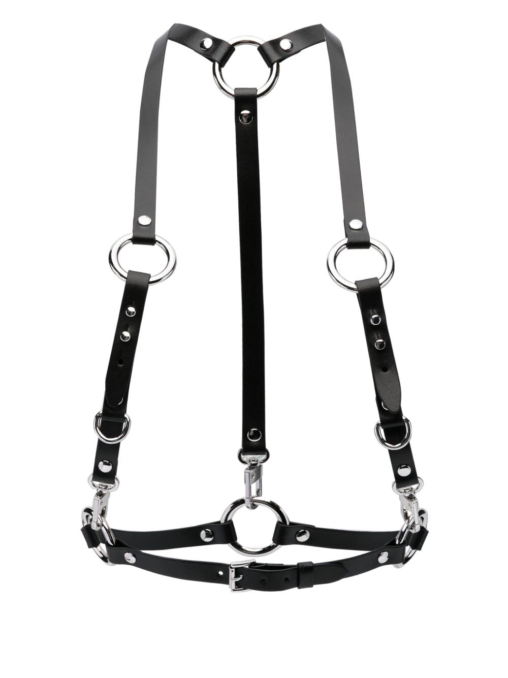 Multi-Strap Belt With Silver Ring Hardware