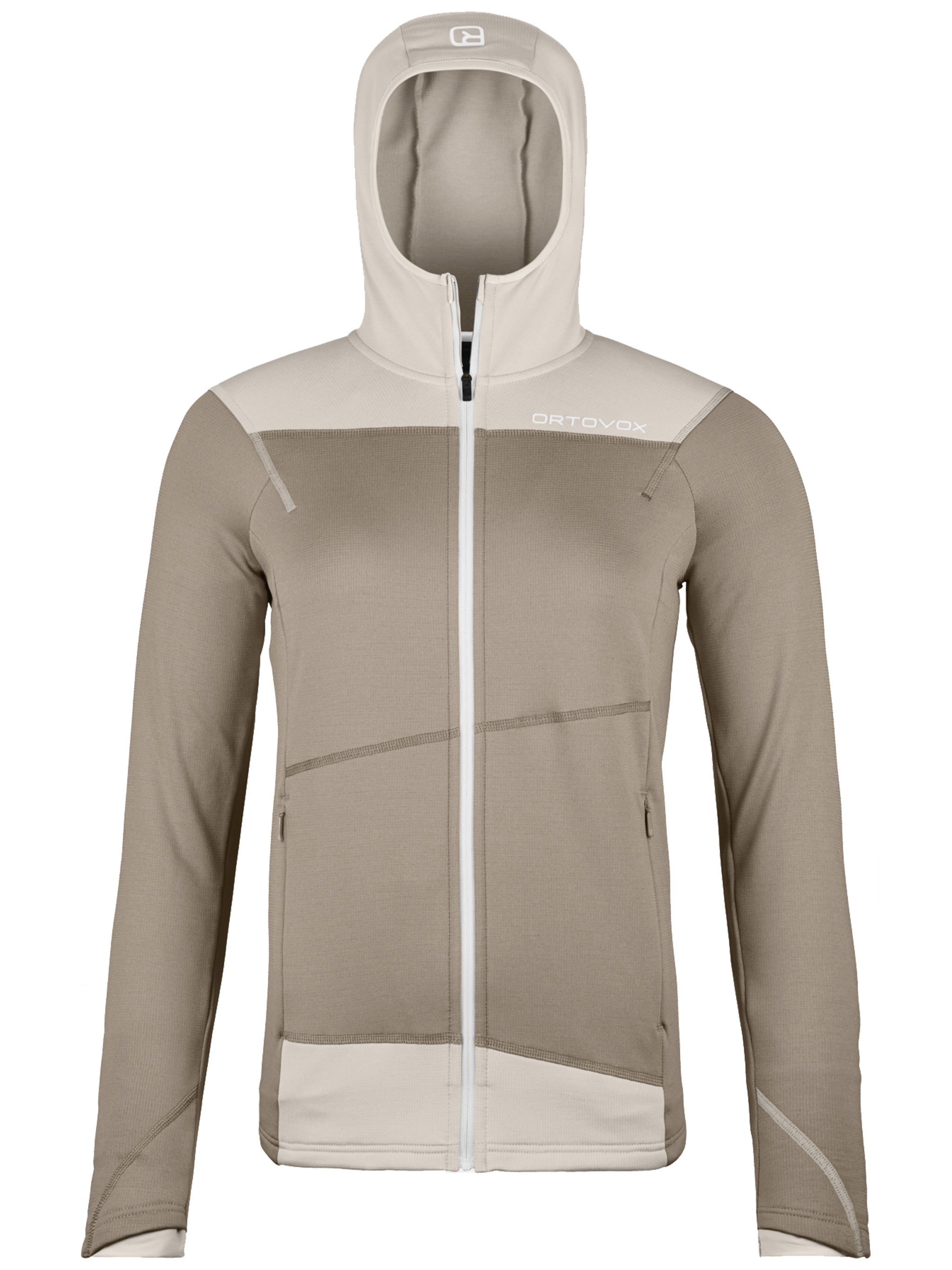 Beige Fleece Light Hoody Two Tone Hoodie