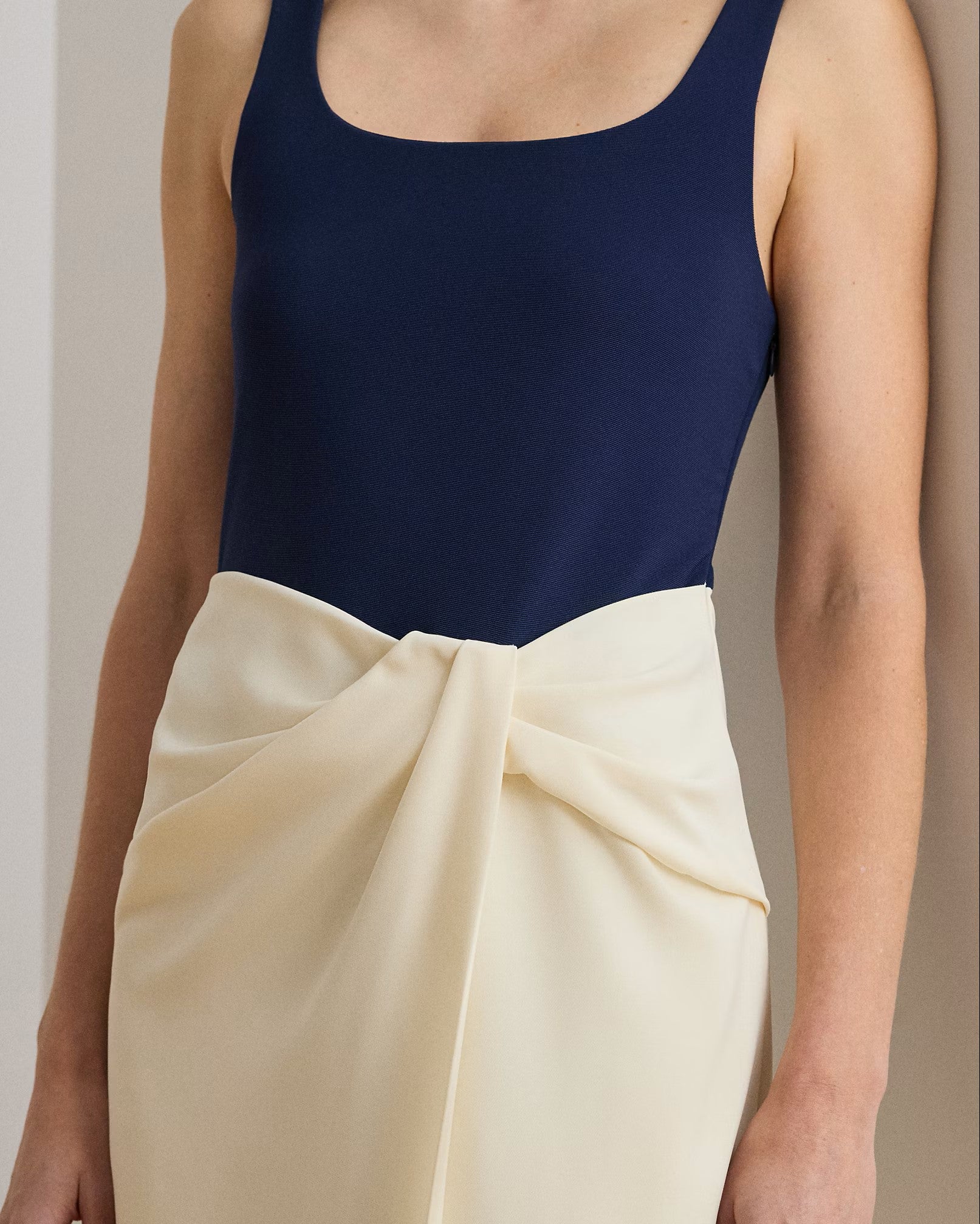 Natural Double Crepe Slim Dress