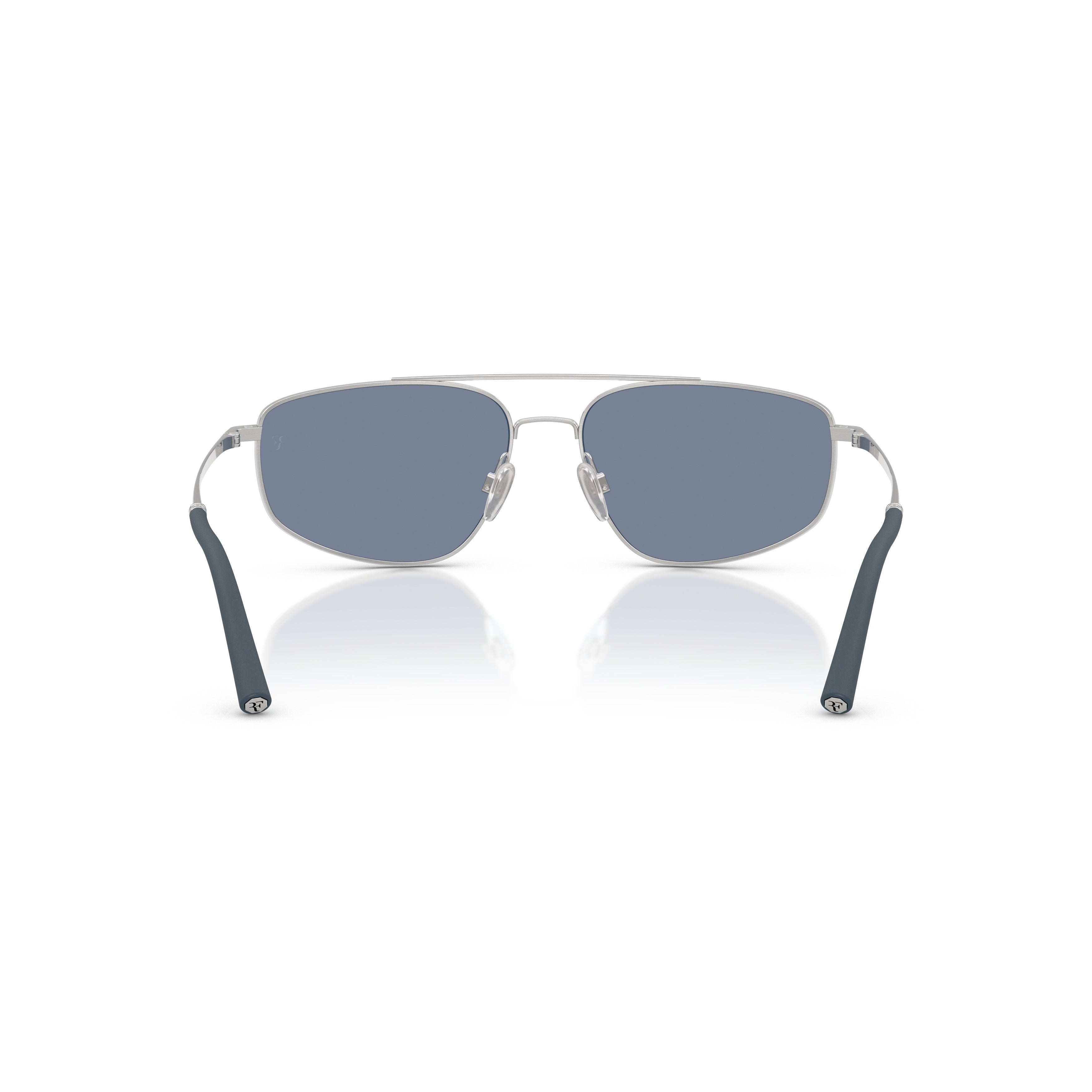 0ov1361s Reflective Blue Lenses with Polished Silver Frame Sunglasses