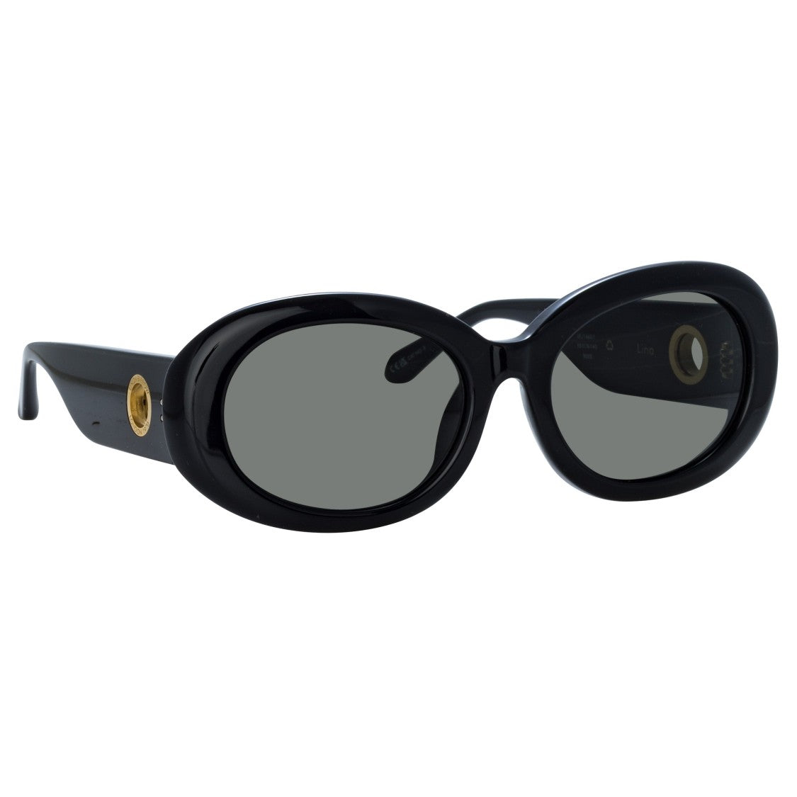 Lina Oval Sunglasses In Black