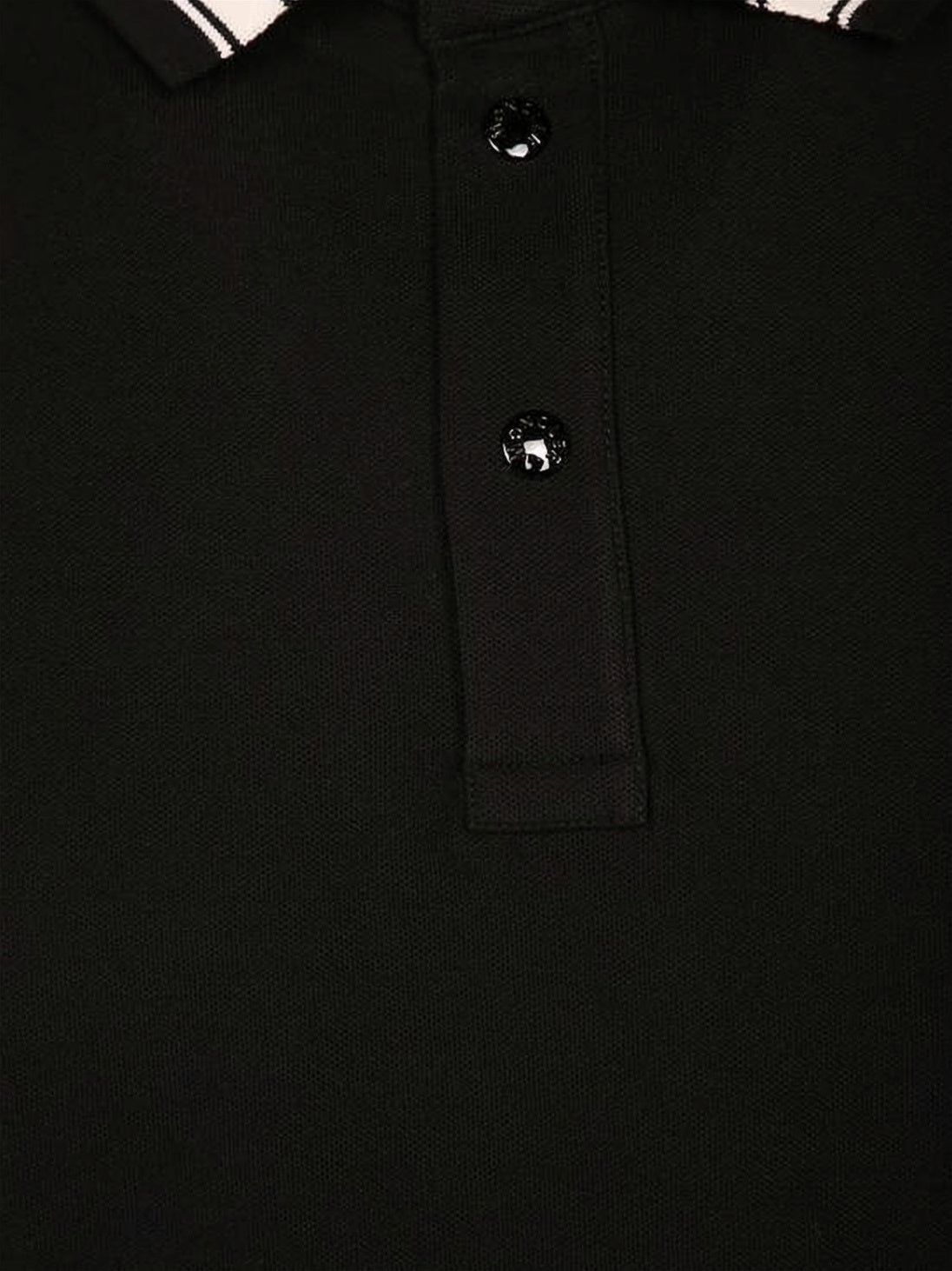 Short-Sleeve Polo Shirt with Striped Collar and Logo Patch