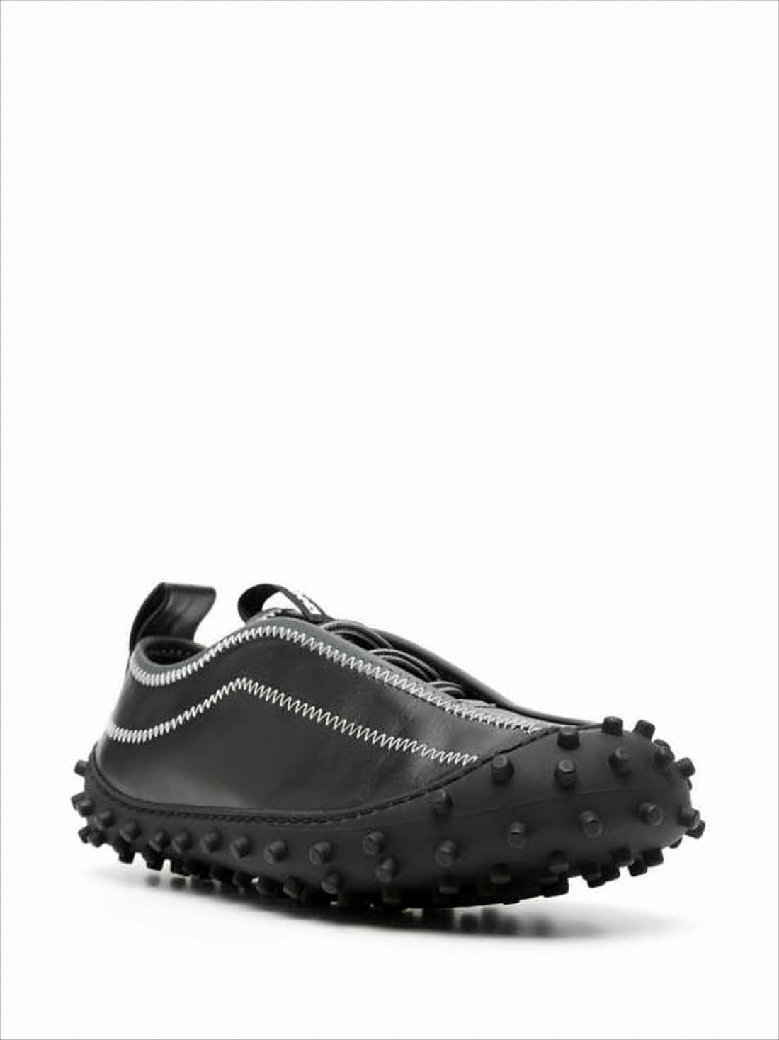 Eleganckie Czarne Skórzane Sneakersy