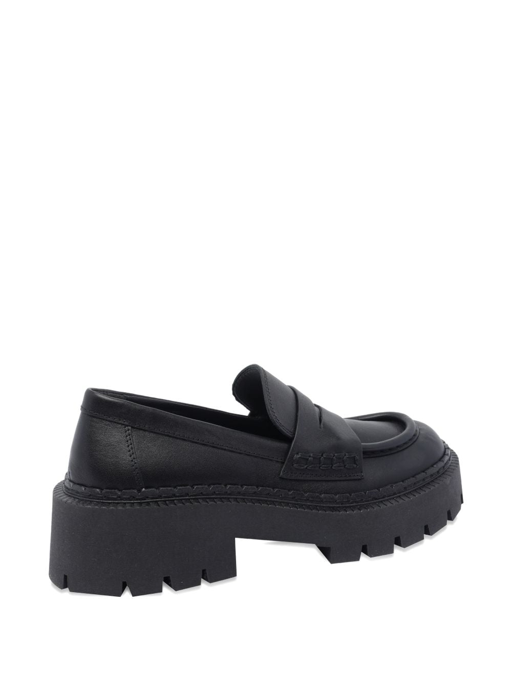 Platform Loafers In Black Leather