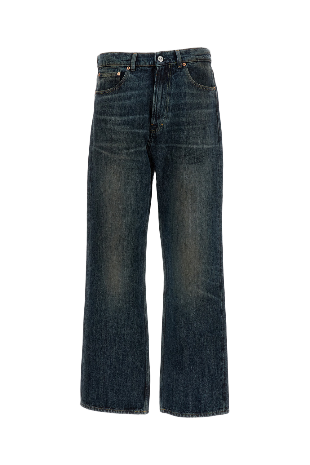 Blue Straight-Leg Jeans