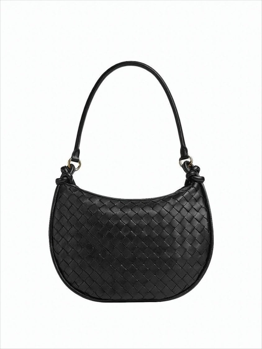 Curved Black Shoulder Bag