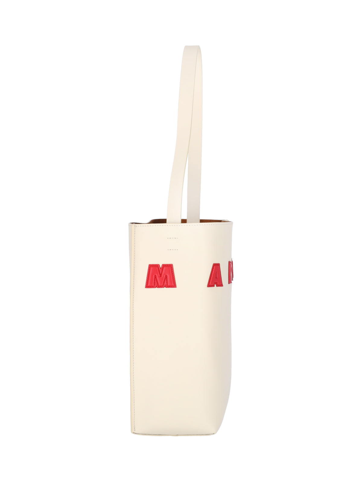 Structured Handbag With Bold Lettering And Minimalist Design
