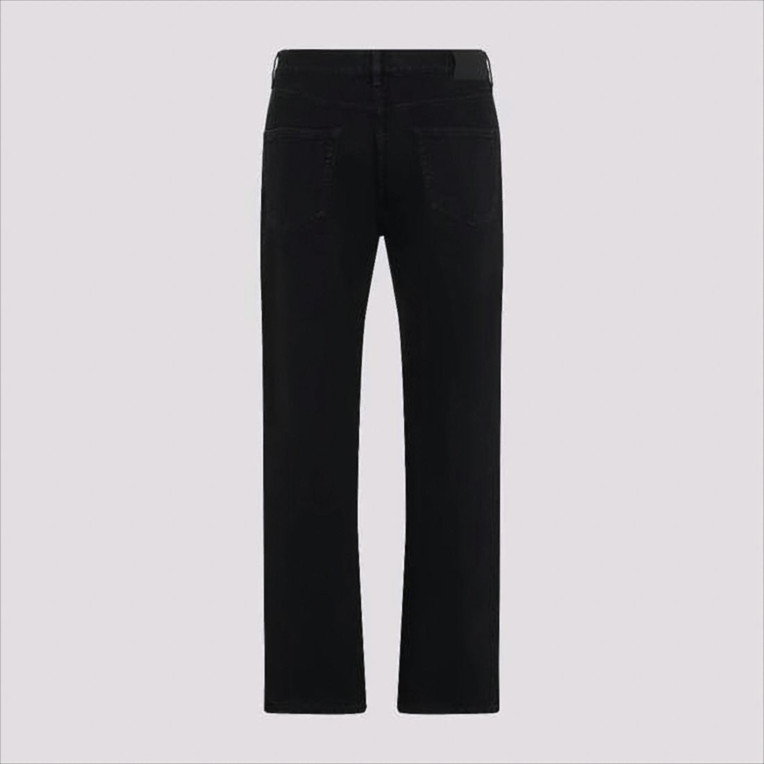 Straight-Leg Black Denim Pants with Classic Five-Pocket Design