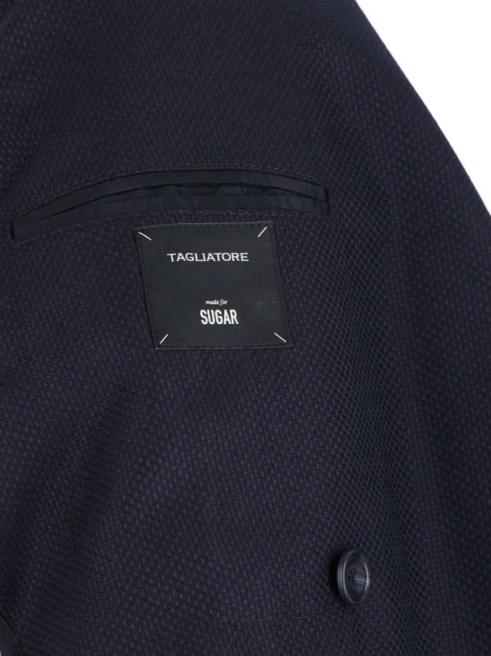 Double-Breasted Navy Wool Blazer With Notch Lapel