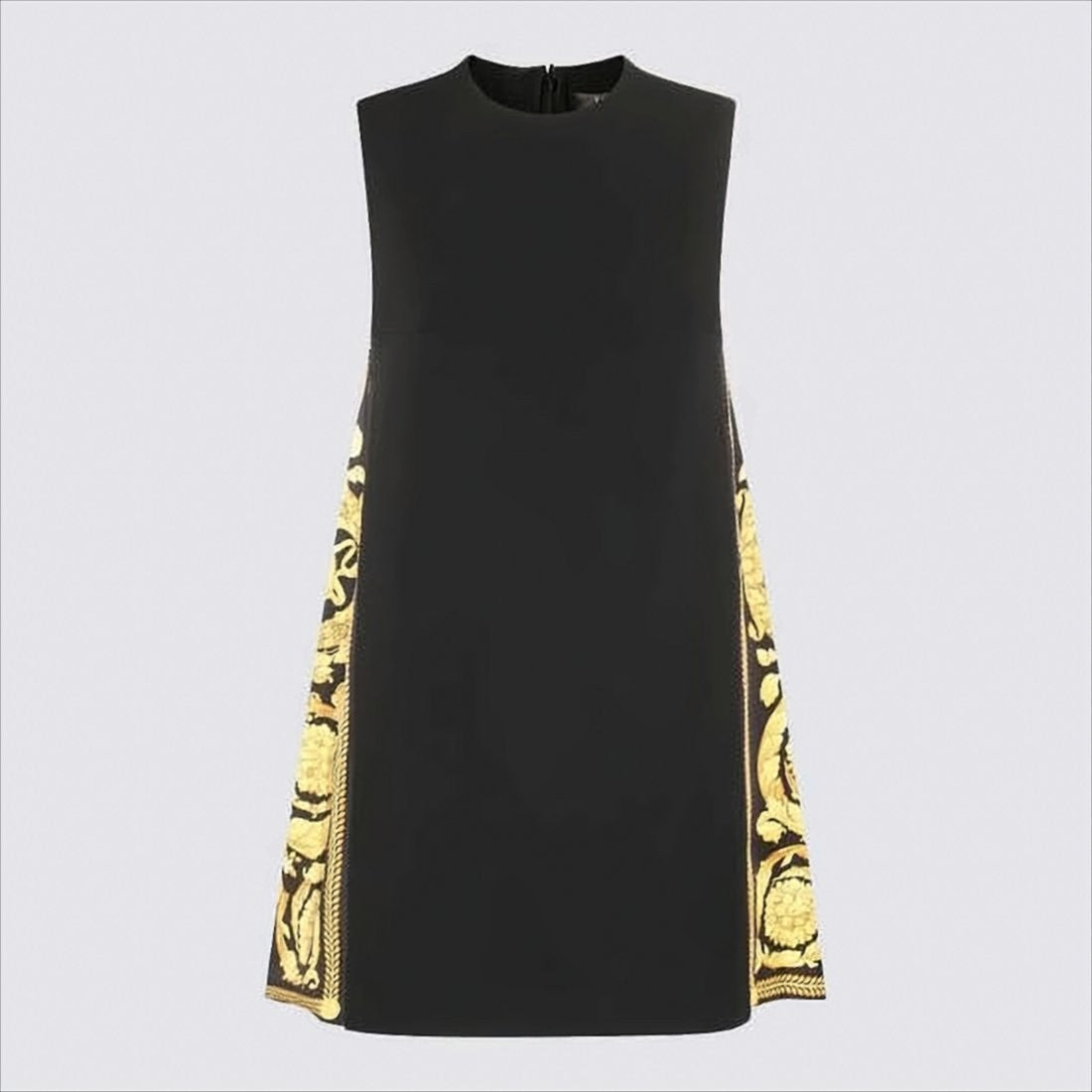 Baroque-Patterned Sleeveless Midi Dress by Versace