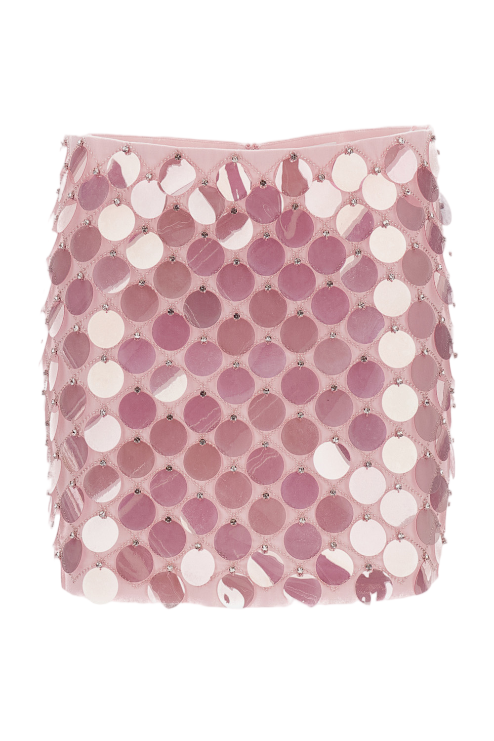 Rhinestone And Macro Sequin Mini Skirt