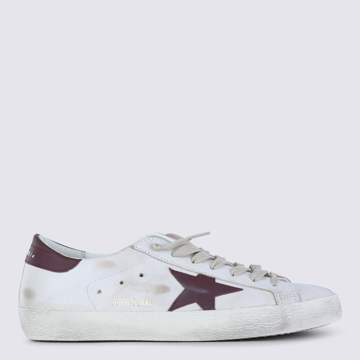 Distressed White Leather Sneakers