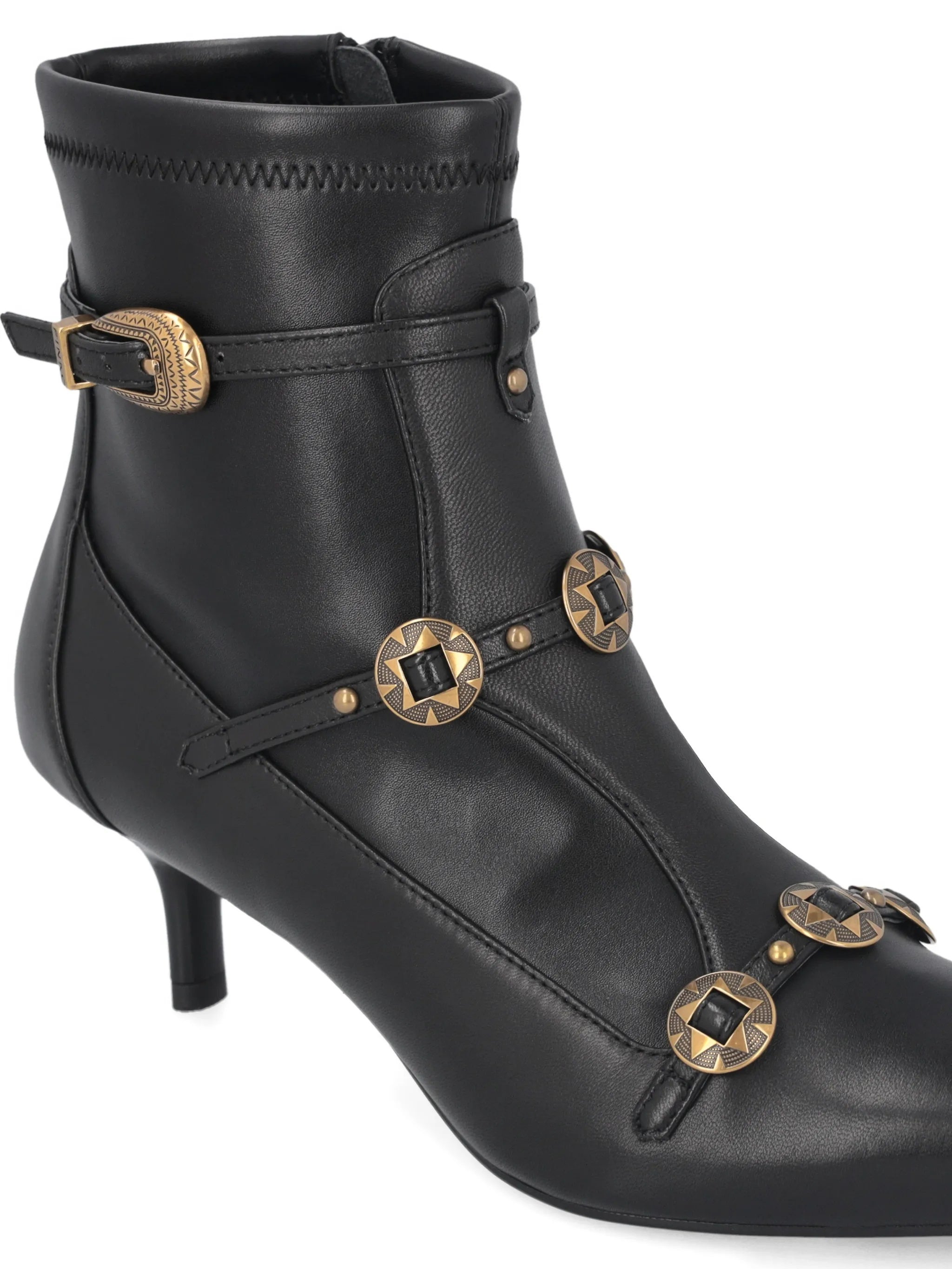Black Gloria 20 Leather Kitten-Heel Boots