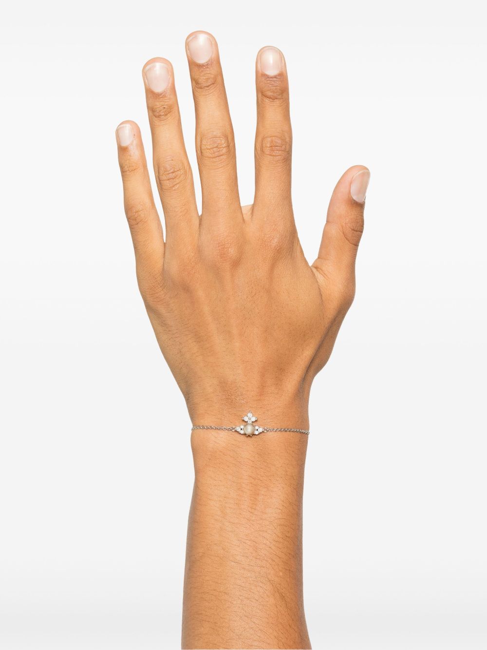 Silver-Tone Cable-Link Bracelet With Crystal