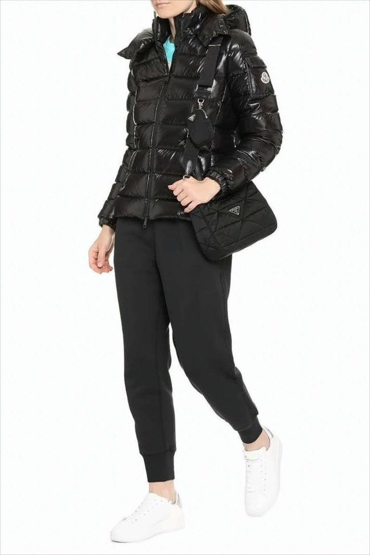 Quilted Black Down Jacket with Fitted Silhouette