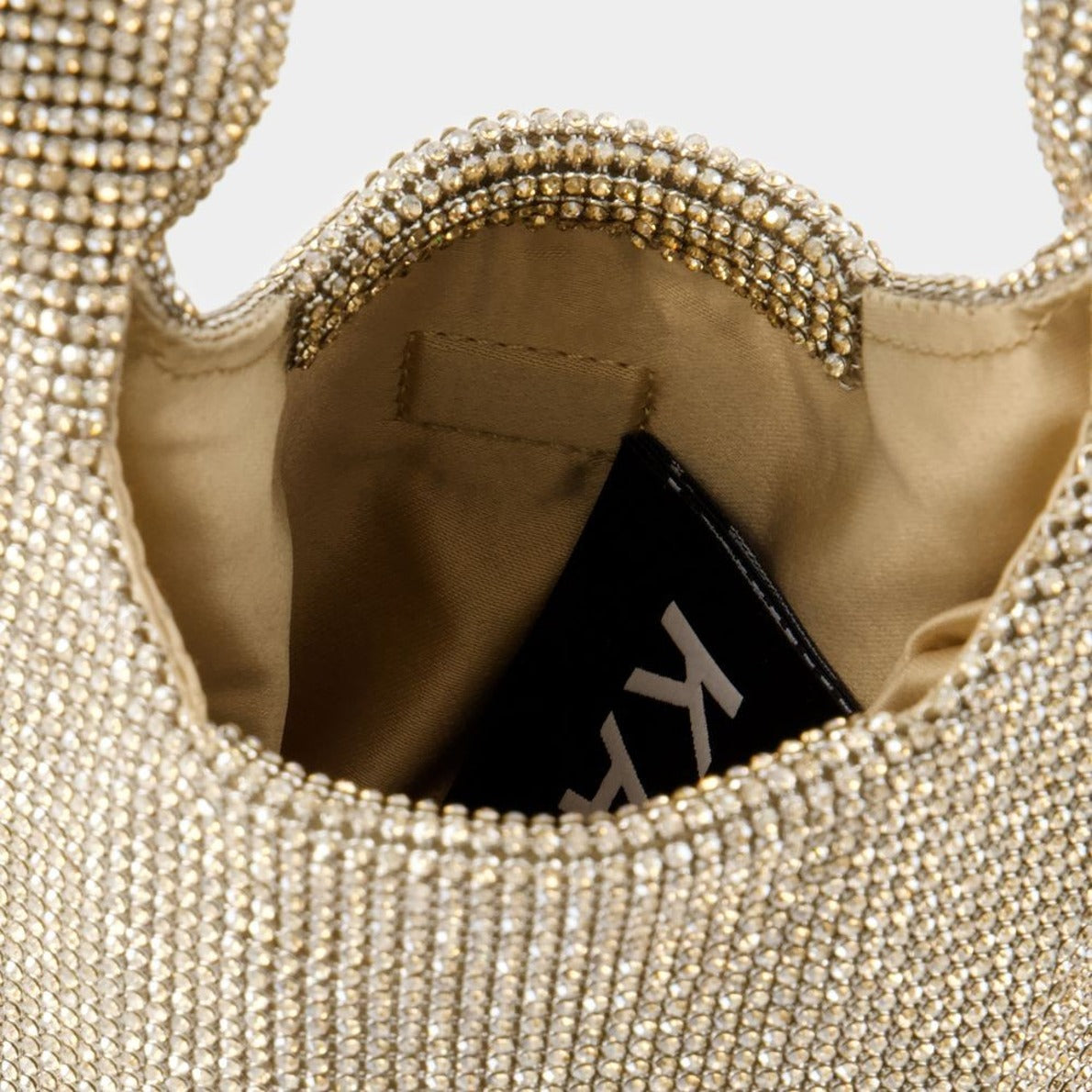 Crystal Mesh Wine Cooler Shoulder Bag - Mesh - Beige