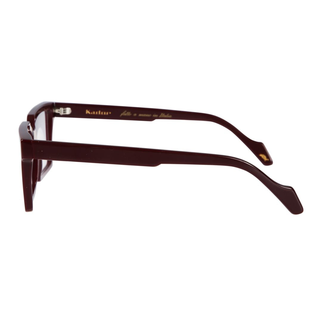 Pierre Bold Rectangular Burgundy Eyeglasses with Angular Bridge