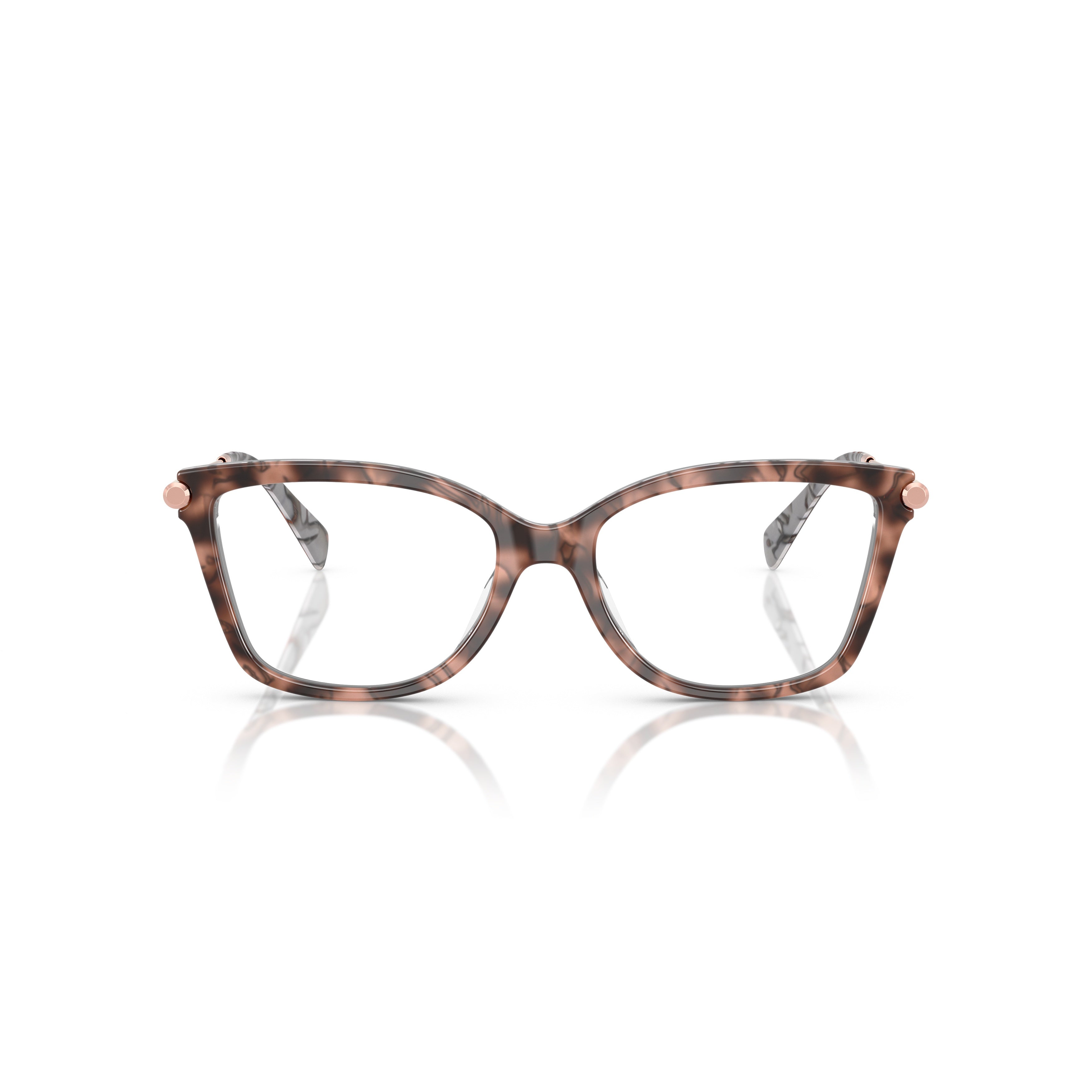 0mk4150u Oversized Square Tortoiseshell Eyeglasses with Rose Gold Temples