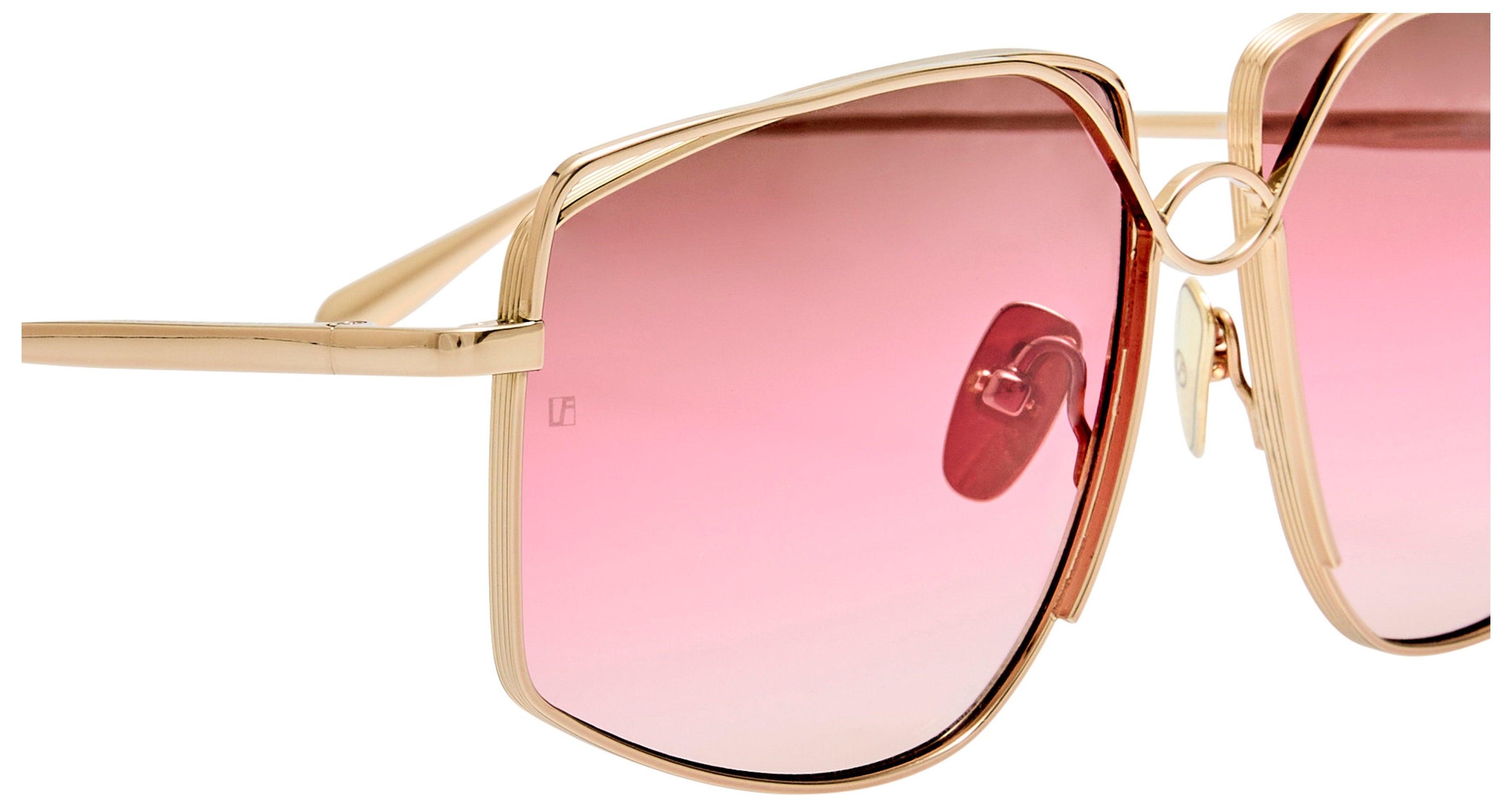 Lfl Geometric Oversized Sunglasses with Gold-tone Titanium Frame