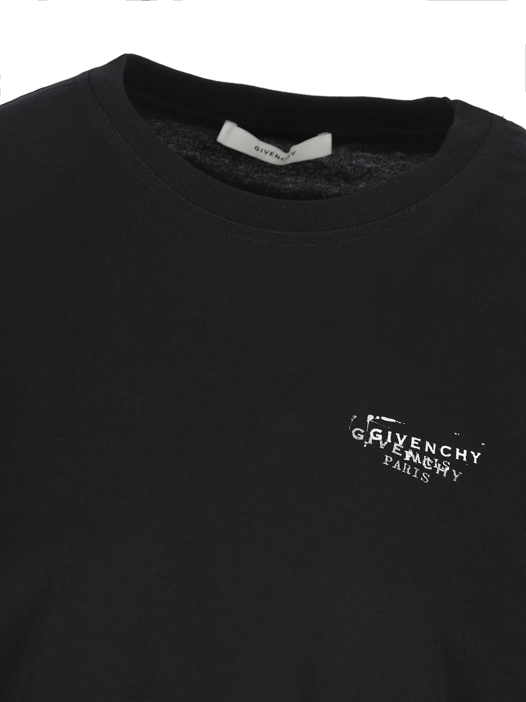 Regular Fit Black Cotton Distressed T-Shirt