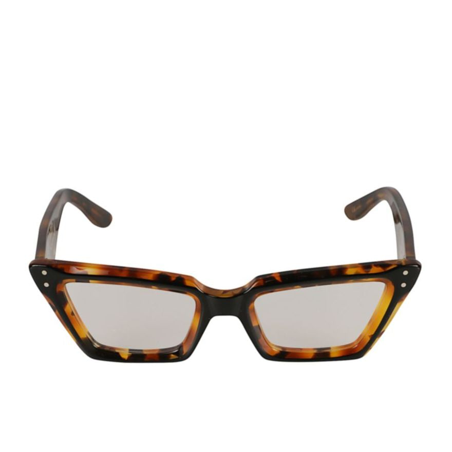 Alexandra Bold Rectangular Tortoiseshell Sunglasses with Gold Accents