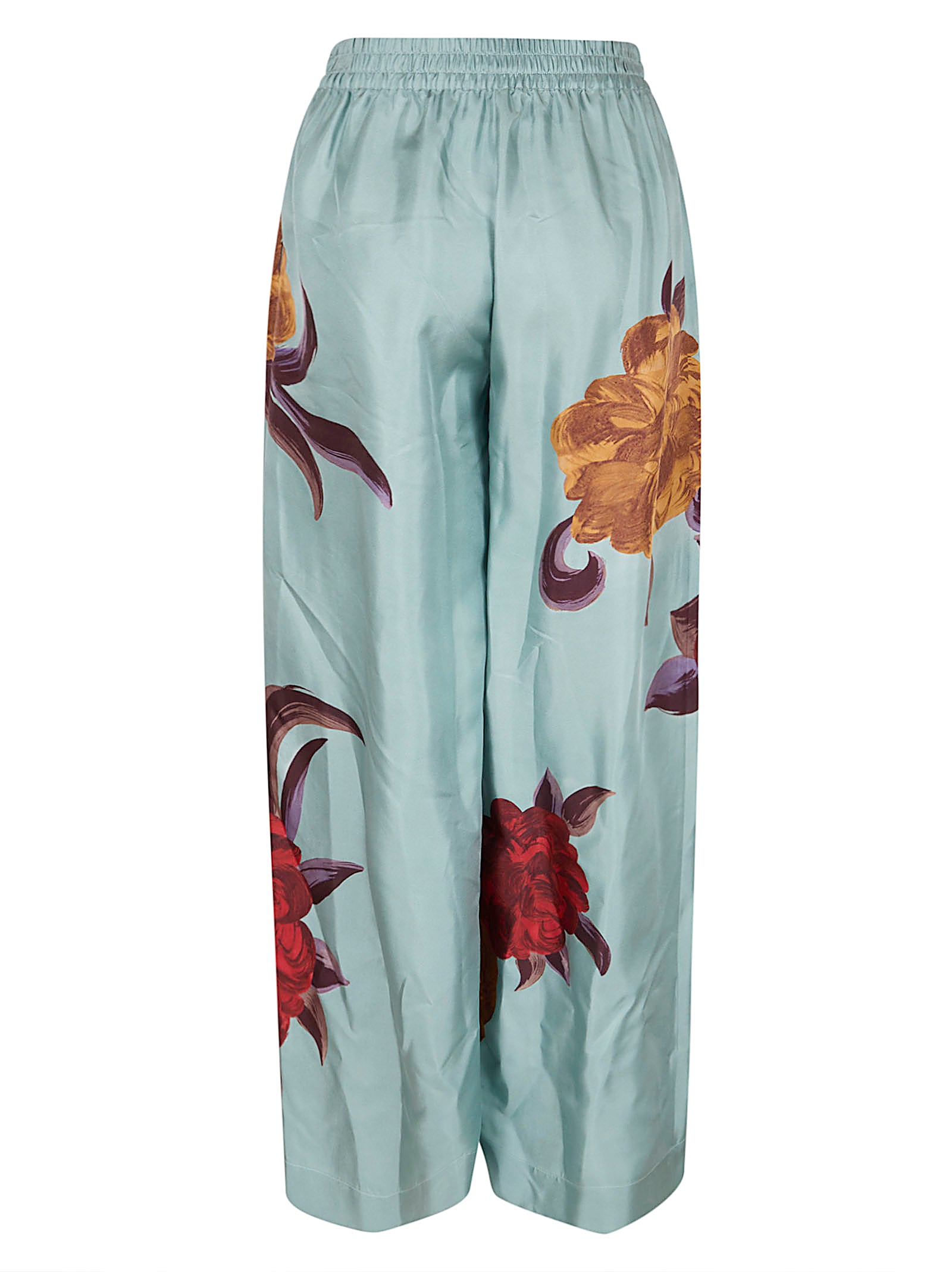 Loose Wide-Leg Trousers With Bold Floral Print