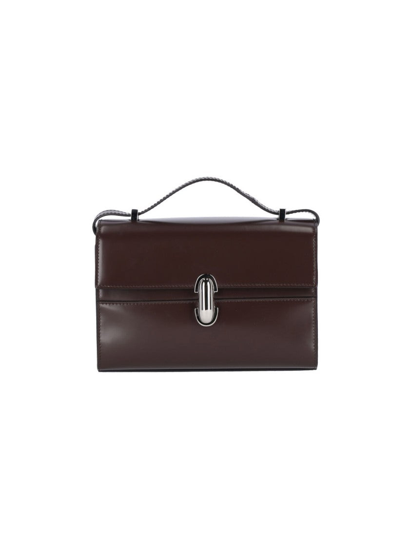 Crossbody Bag In Dark Brown Hammered Leather
