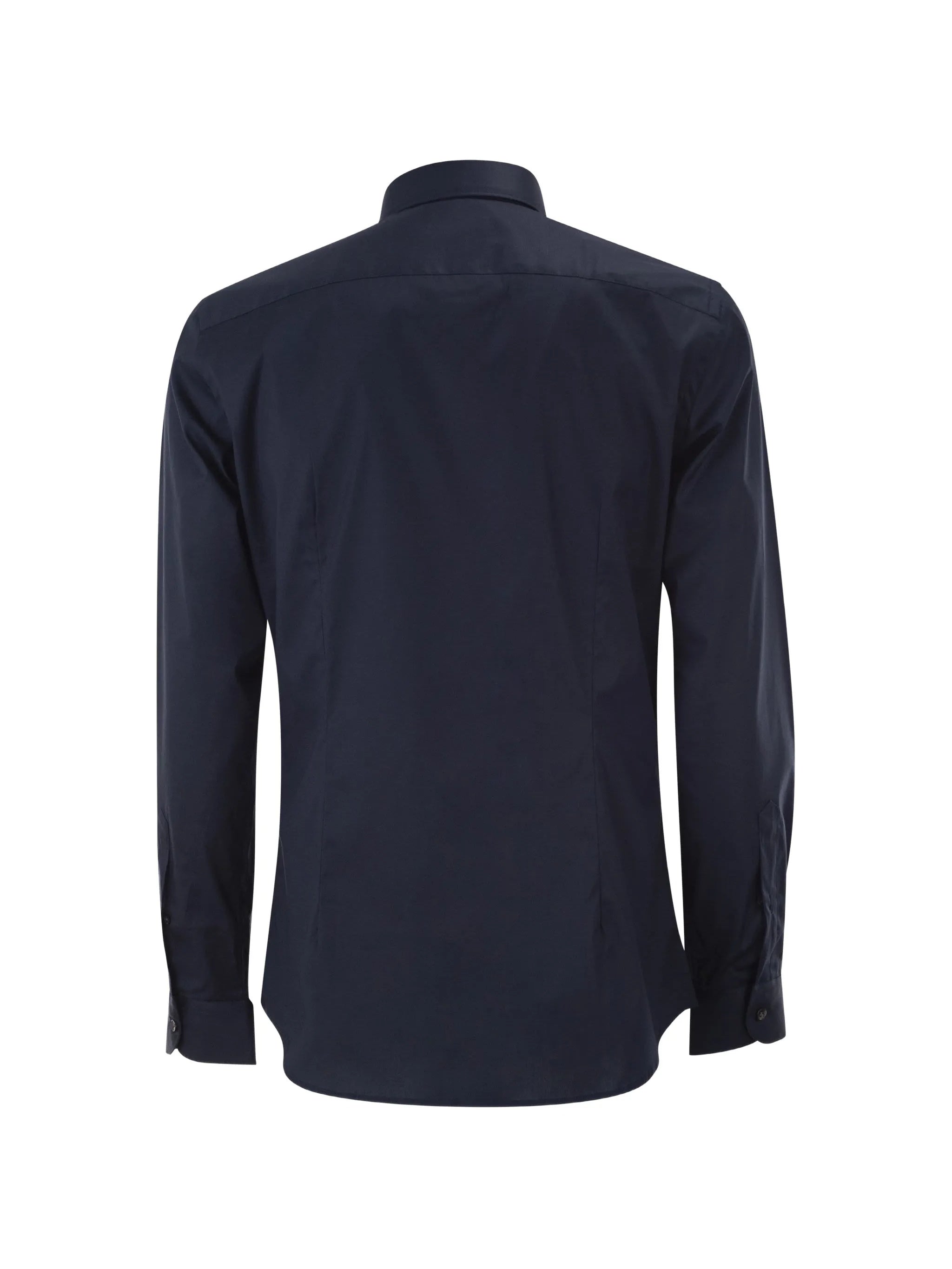 Tailored Long-Sleeve Black Button-Down Shirt