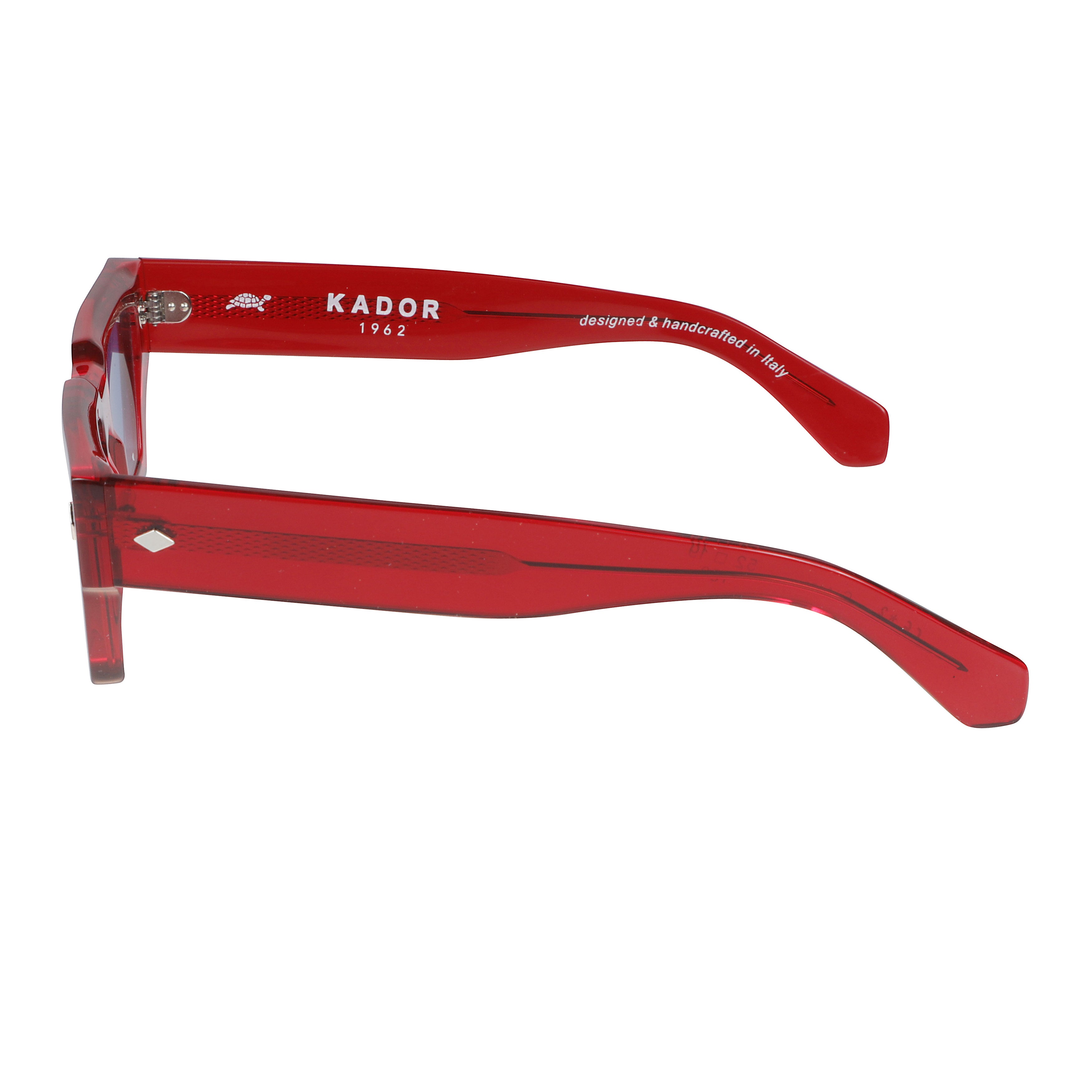 Disko Translucent Red Rectangular Frame Sunglasses