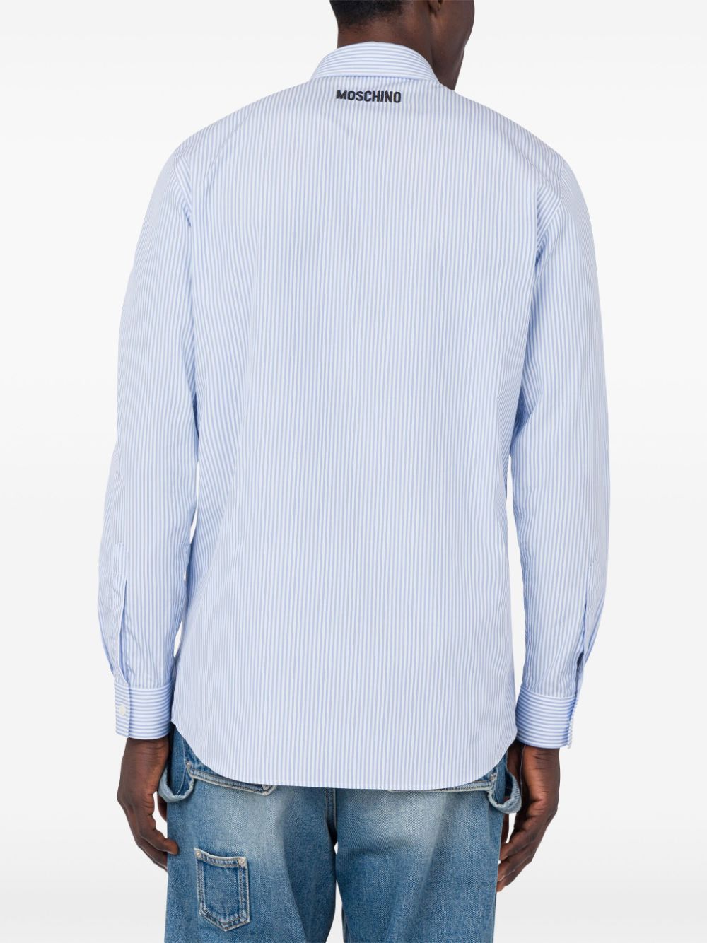 Light Blue Vertical Stripe Poplin Shirt
