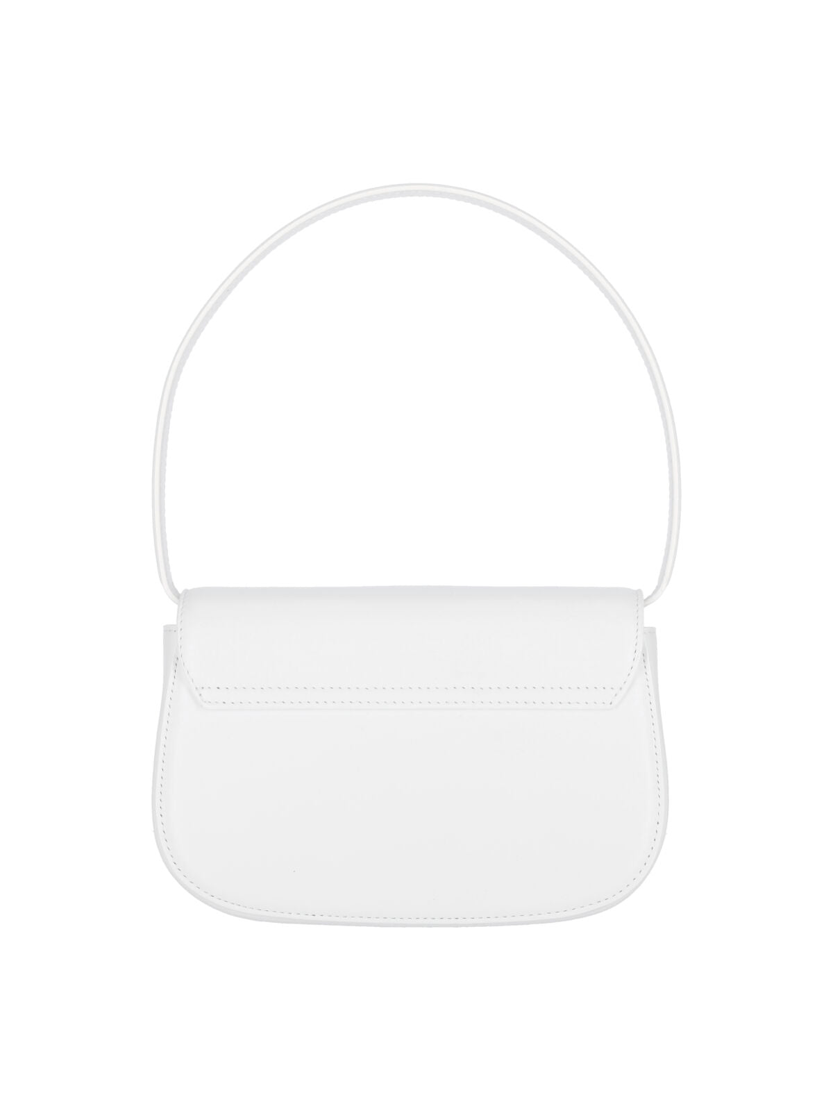Shoulder Bag 1Dr In Smooth White Leather With Adjustable Straps