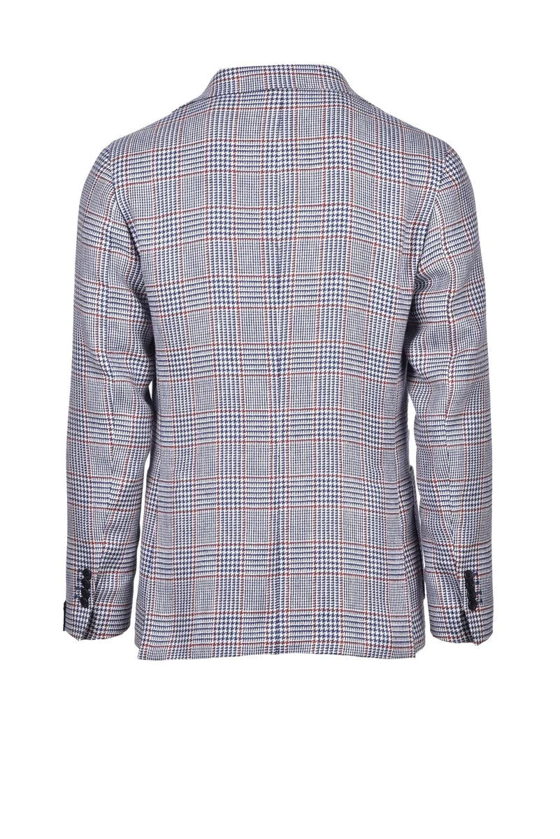 Jacket Wool Linen - Blue/Red