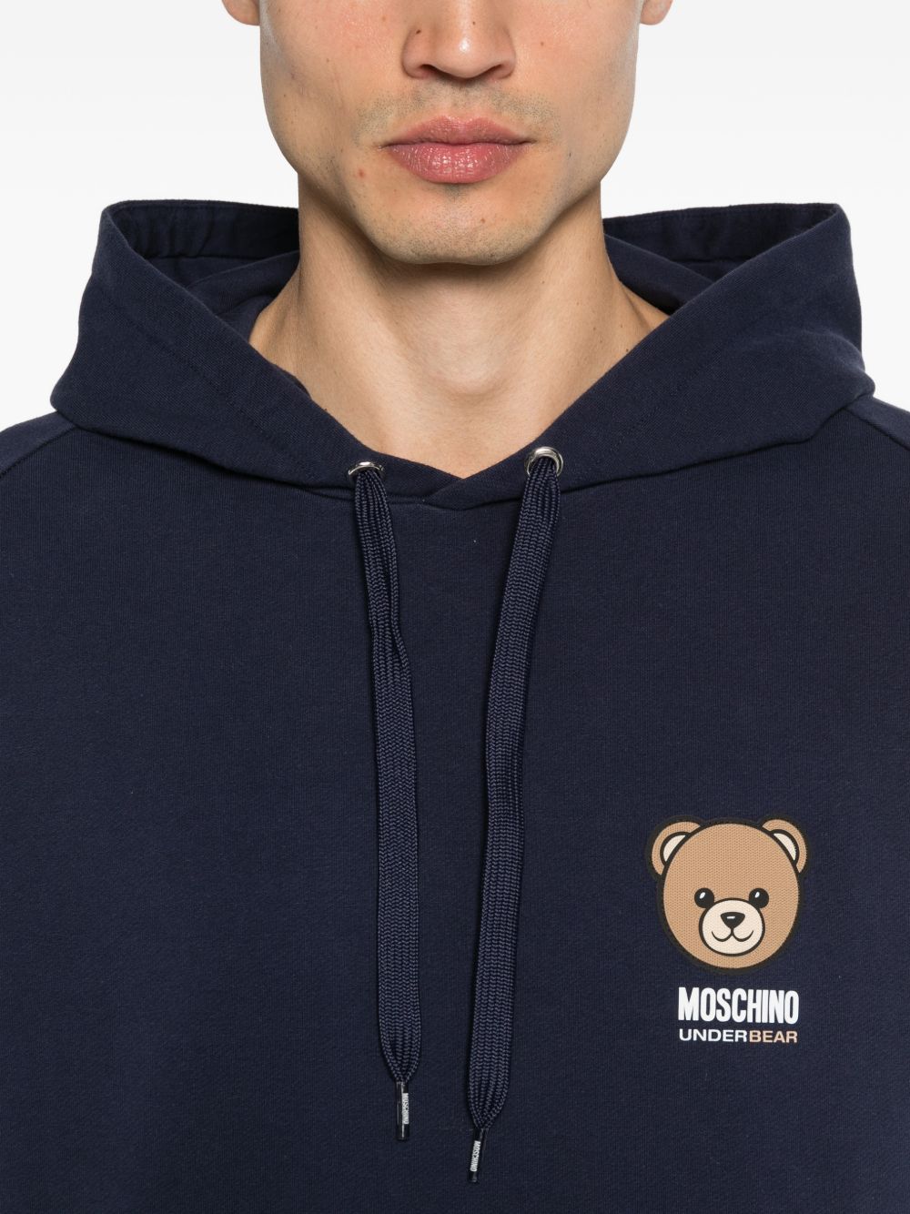 Blue Silk and Nylon Blend Hoodie