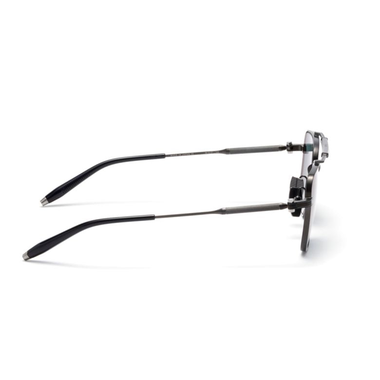 Europa Metal Frame Sunglasses with Geometric Blue Tints