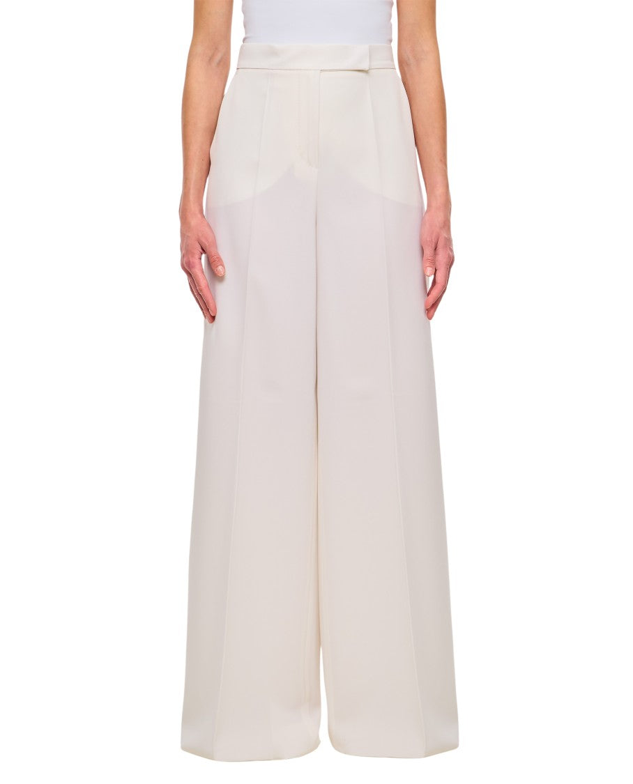 White Ninfa Wide Leg Trousers