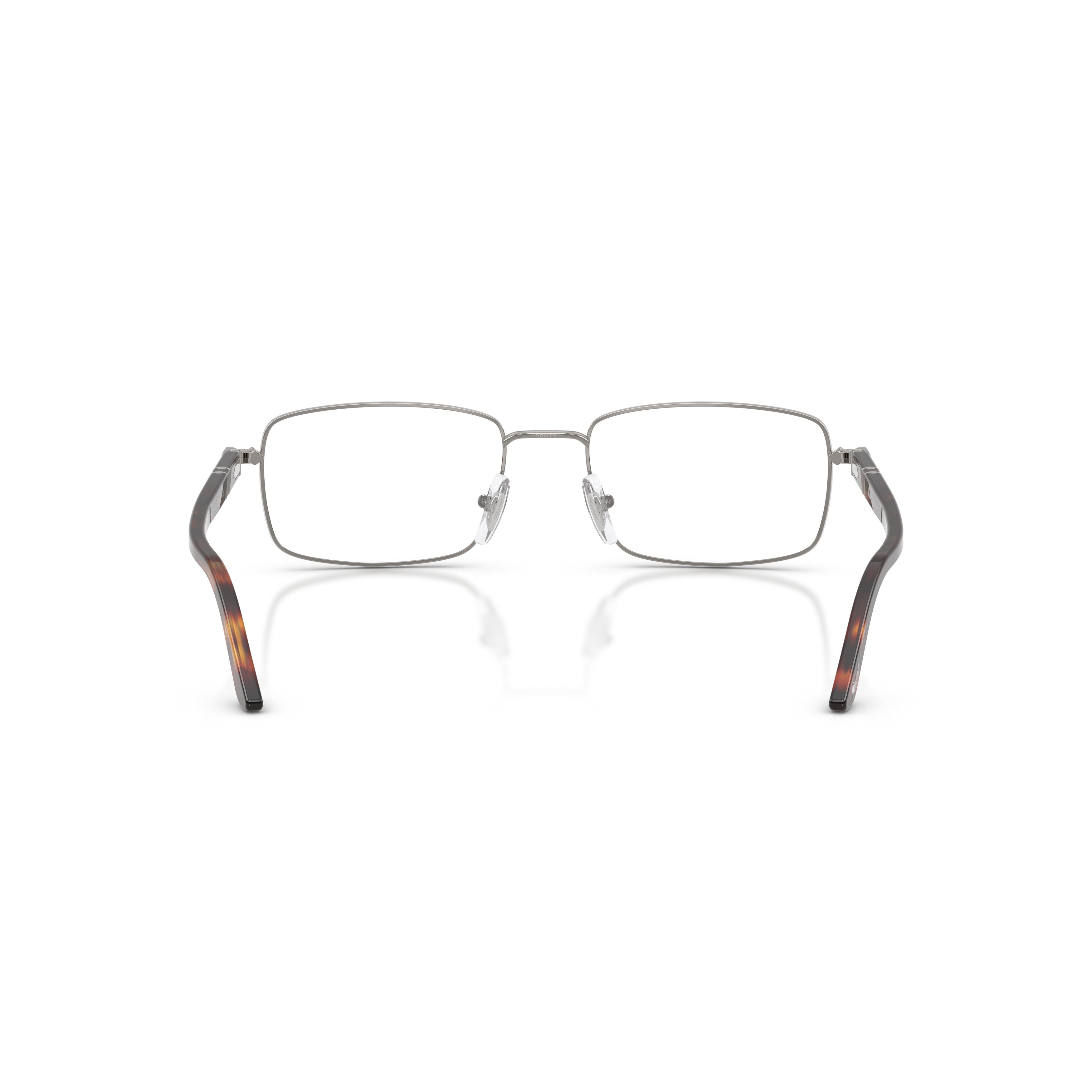 Rectangular Metal Frame Eyeglasses With Tortoiseshell Accents