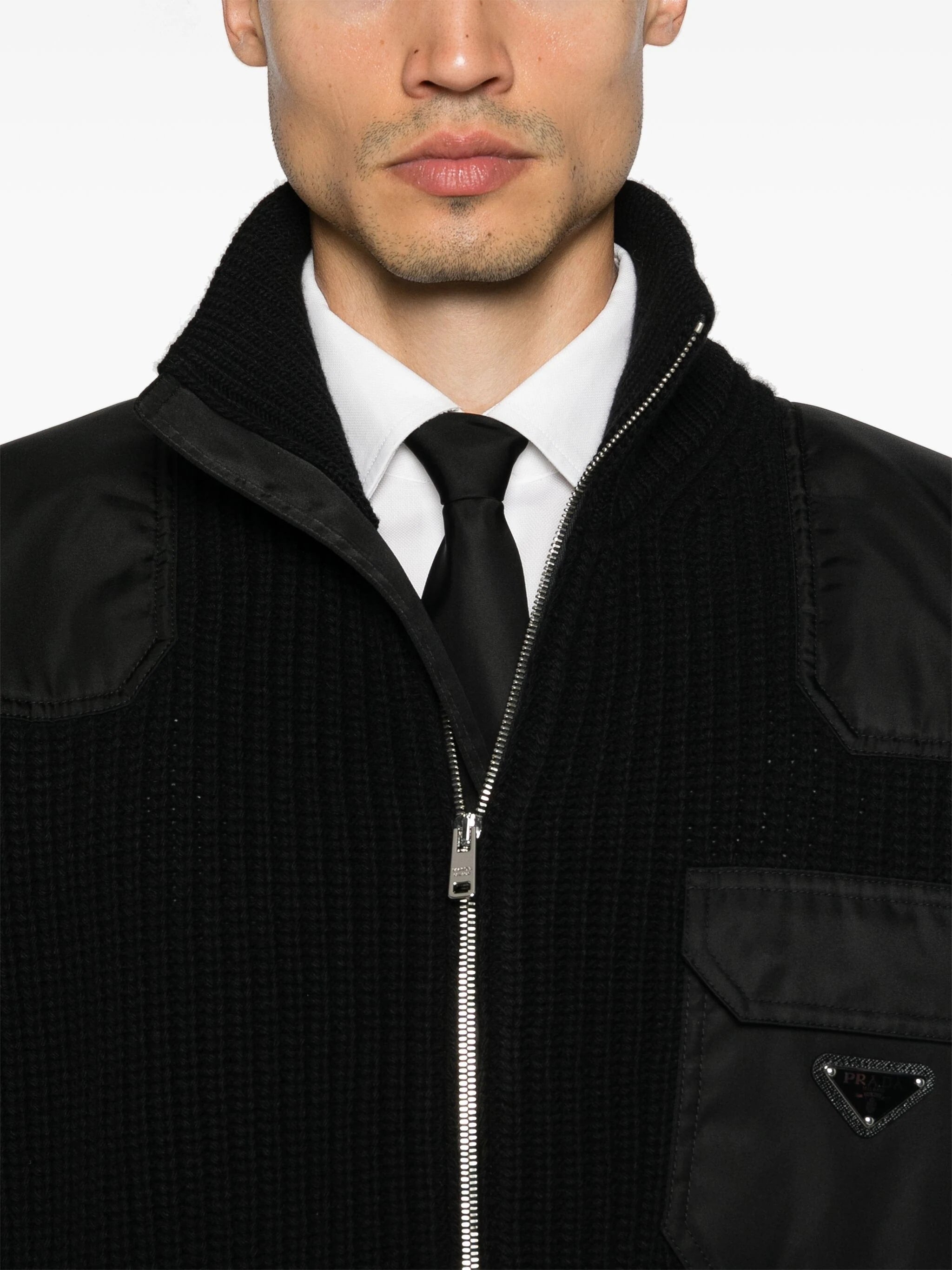 Black Cardigan Wool/Cashmere Re-Nylon Cardigan