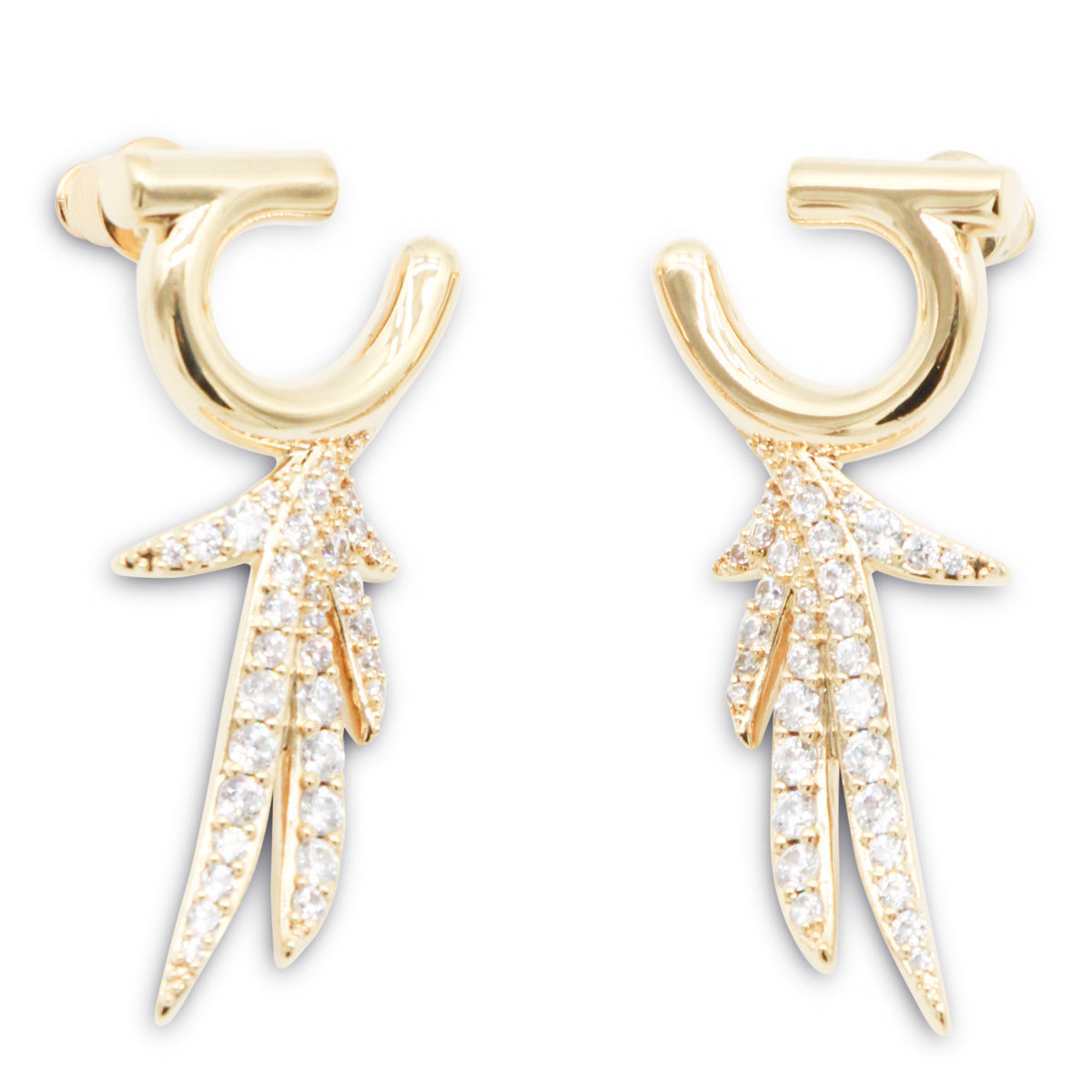 Polished Gold-Tone Circular Hoop Earrings