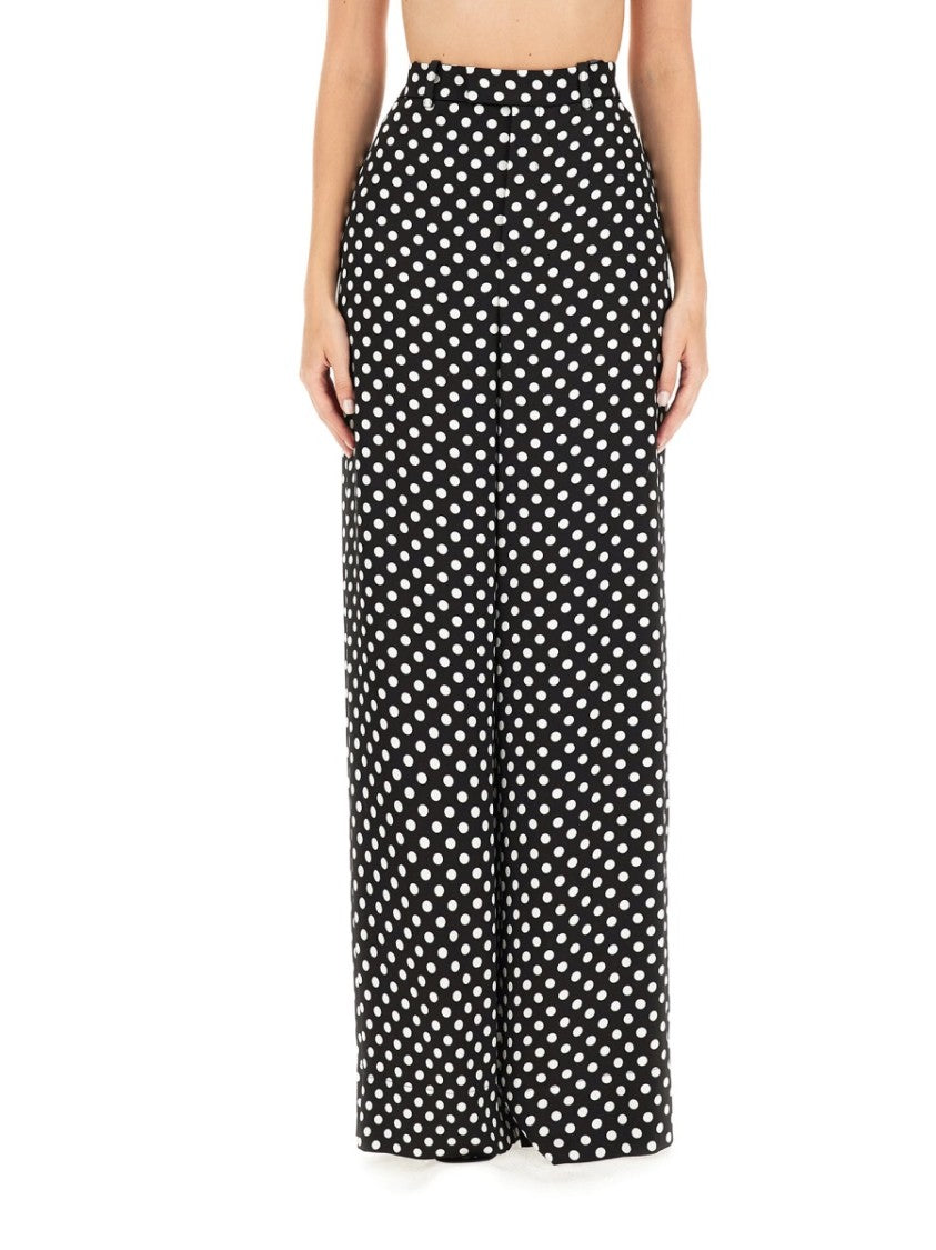 Polka Dot Wide-Leg Pants With High Waist