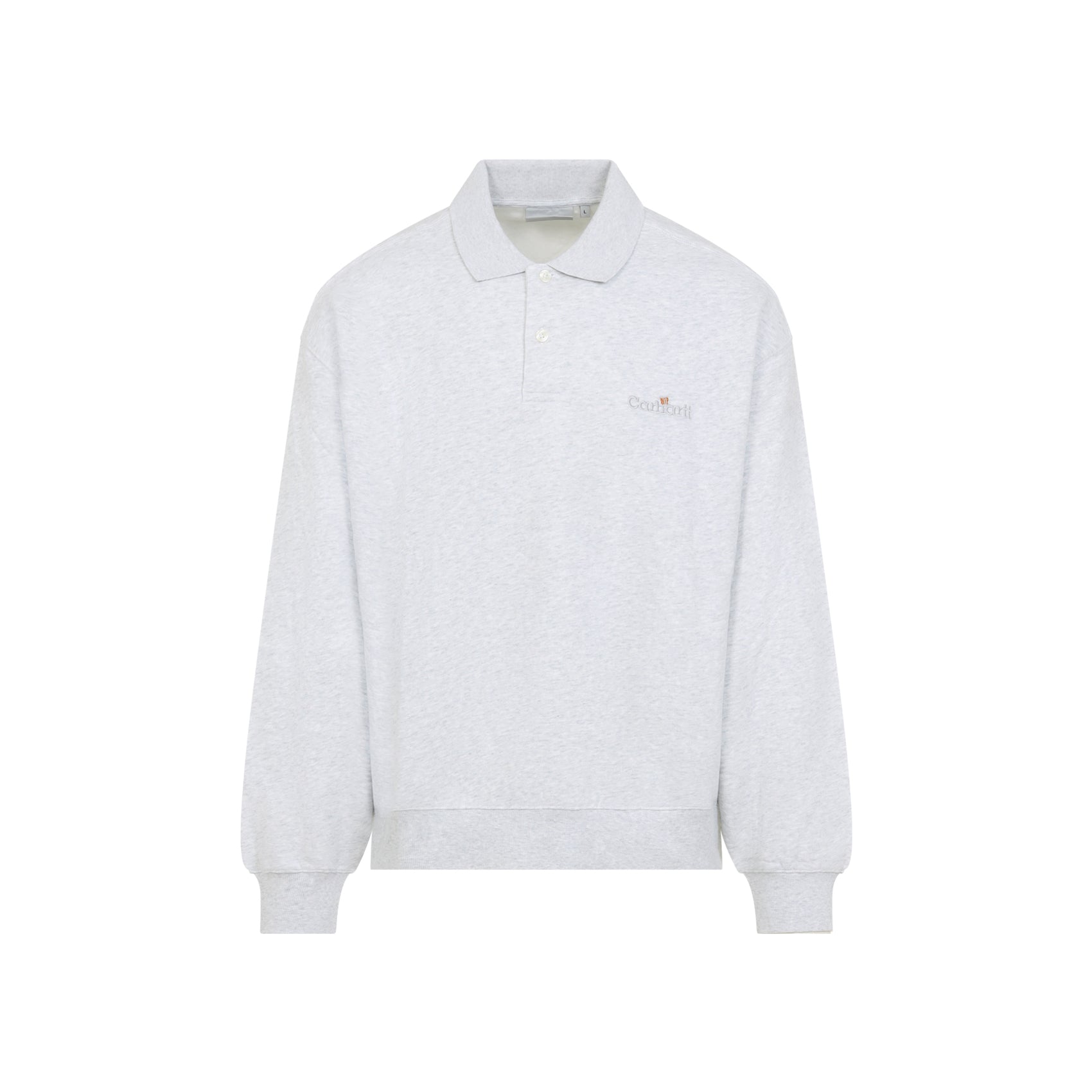 Long-Sleeve Polo Collar Sweatshirt With Embroidered Logo