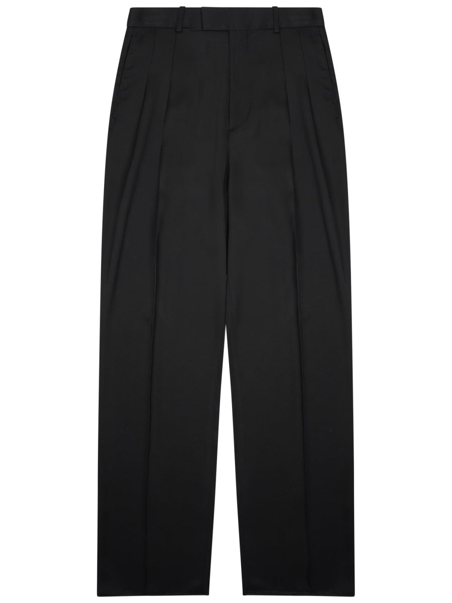 Silk Blend Tailored Pants With High Waist