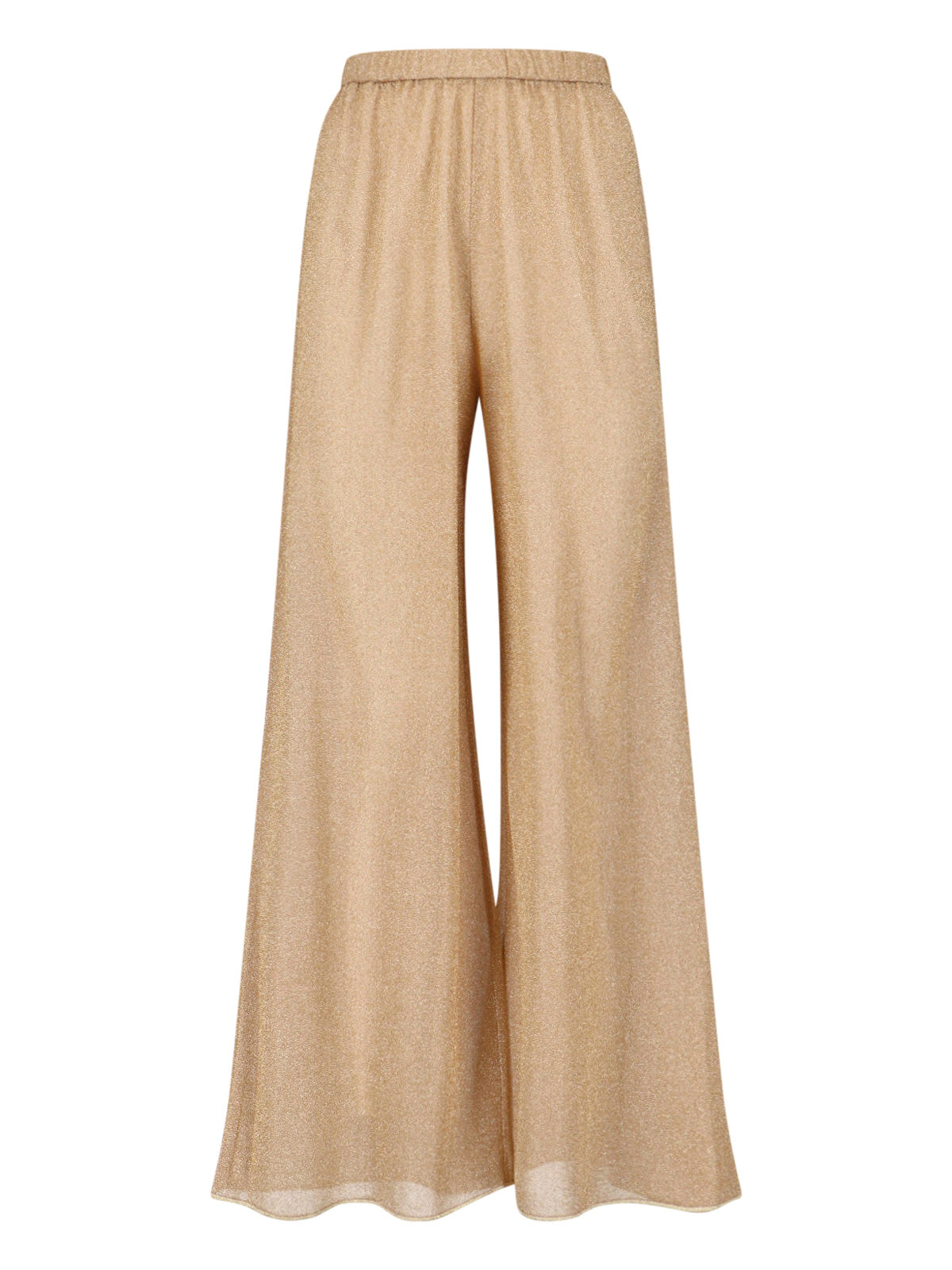 Gold Lumière Metallic Wide-Leg Sheer Pants