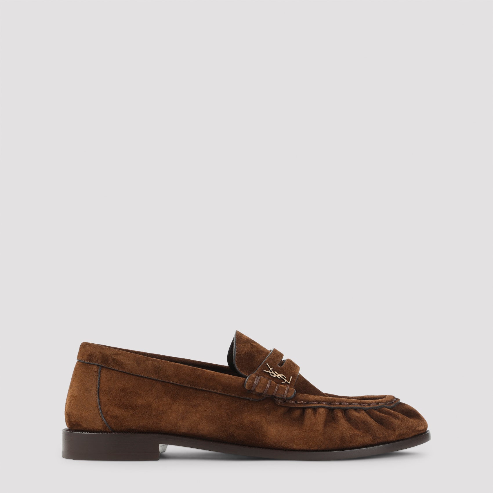 Brown Suede Calf Leather Loafers