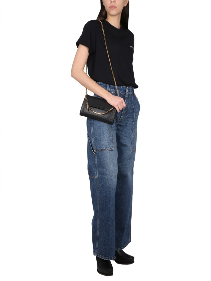 High-Waisted Utility Wide-Leg Jeans