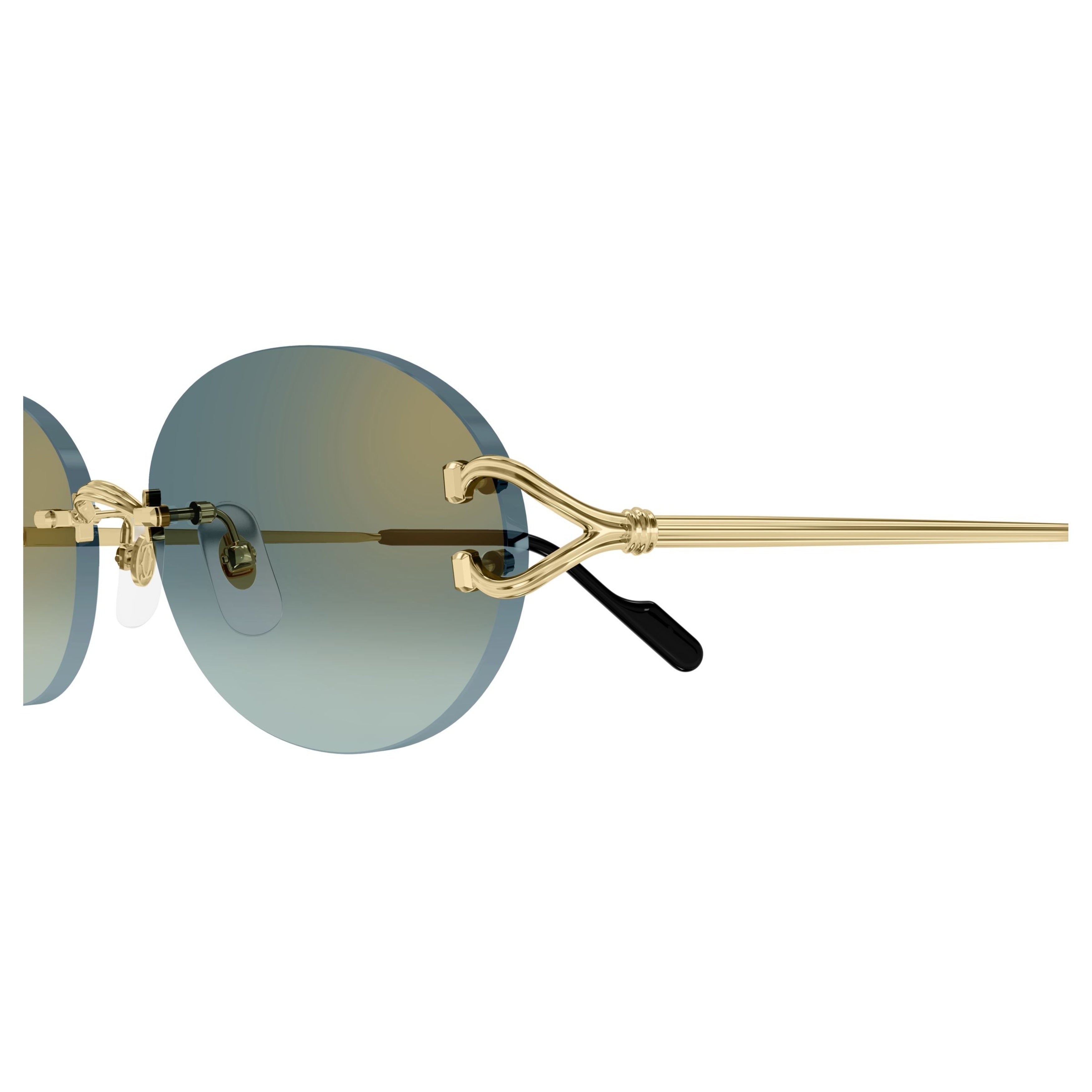 Rimless Oval Sunglasses With Gradient Tint