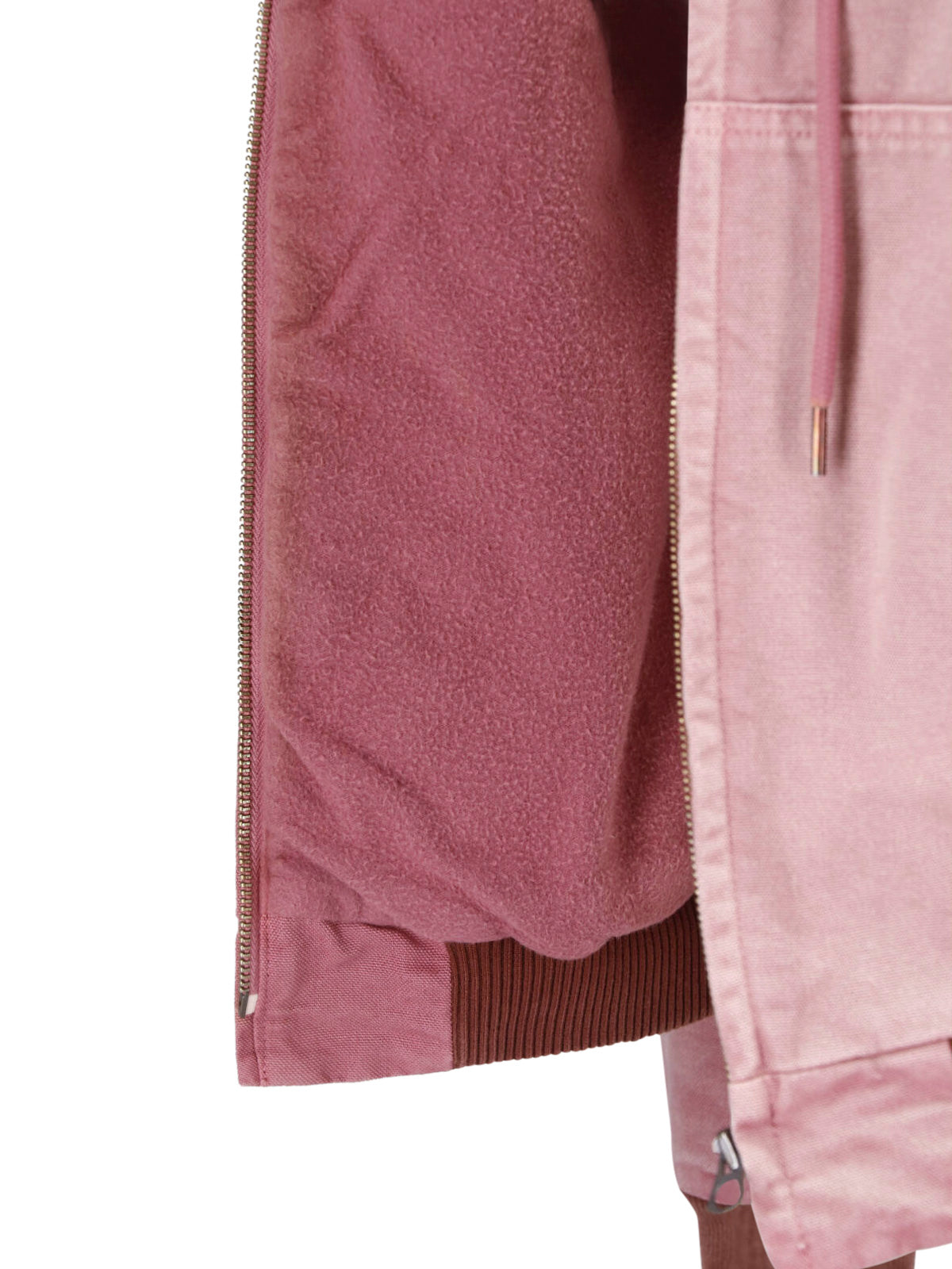 Pink Cropped Hooded Fleece Lined Jacket